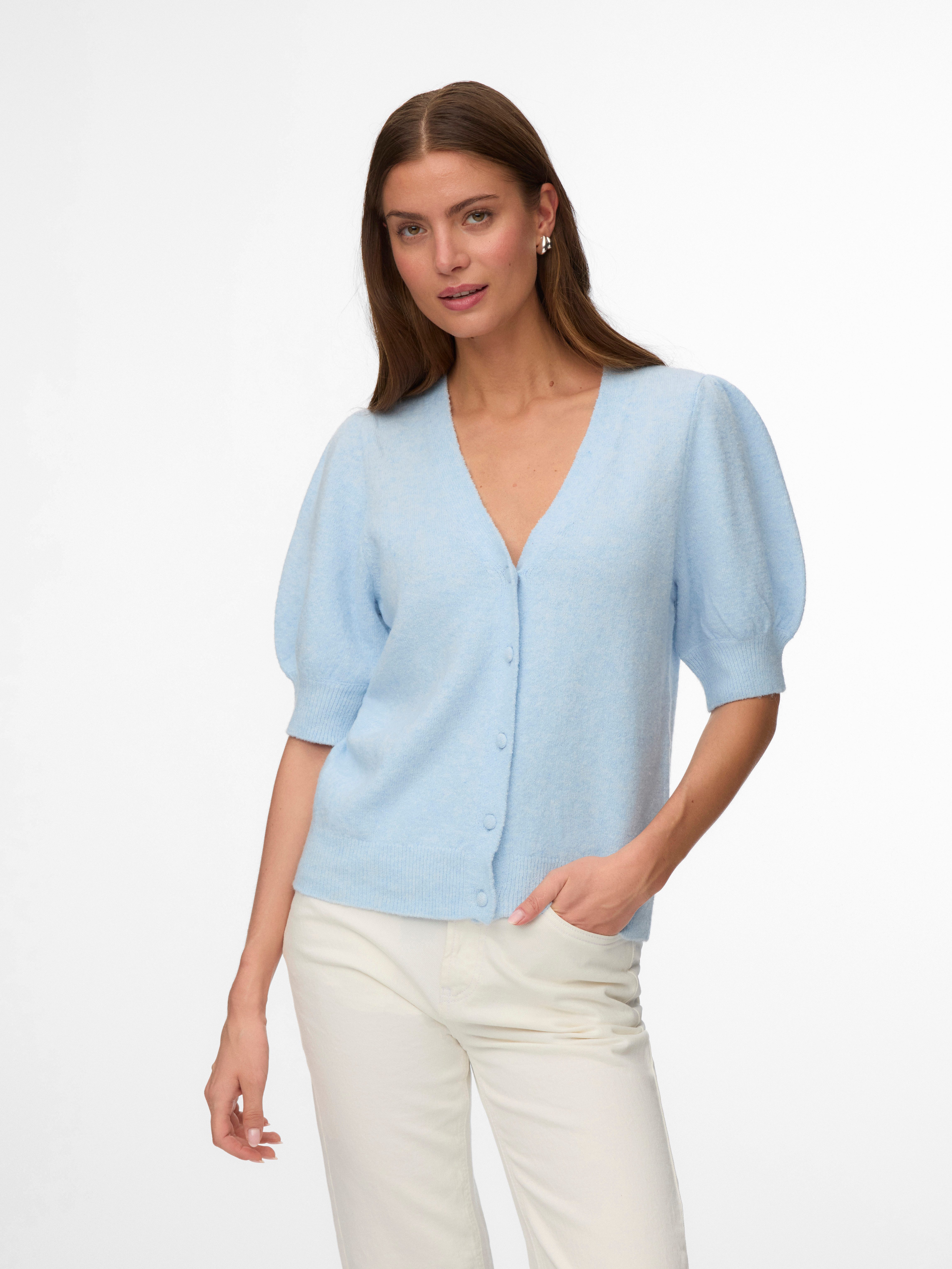 Vero Moda Strickjacke VMDOFFY 2/4 V-NECK CARDIGAN NOOS Materialmix
