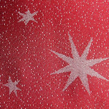 Haus und Deko Tischdecke Tischdecke Weihnachten 90 x 90 cm Lurex Sterne, Lurex Sterne