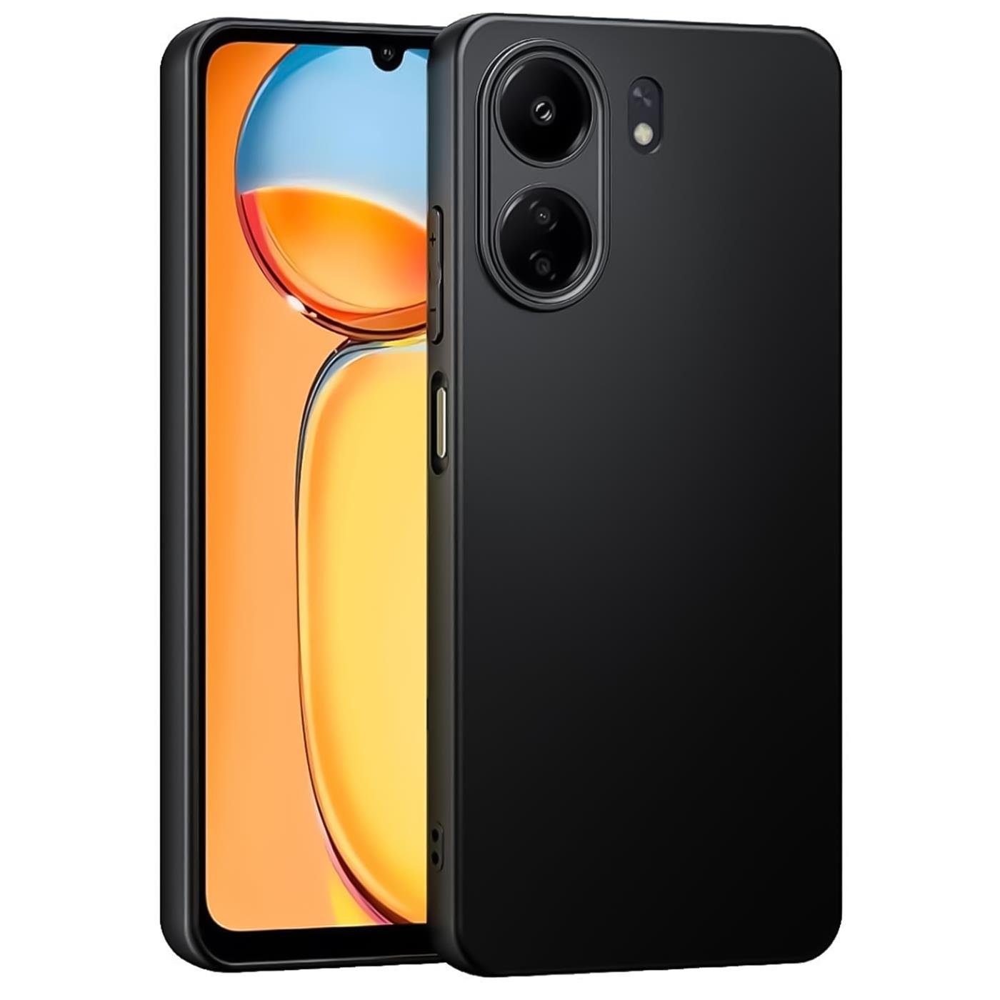 CoolGadget Handyhülle Black Series Handy Hülle für Xiaomi Redmi 13C 6,74 Zoll, Edle Silikon Schlicht Robust Schutzhülle für Redmi 13C Hülle