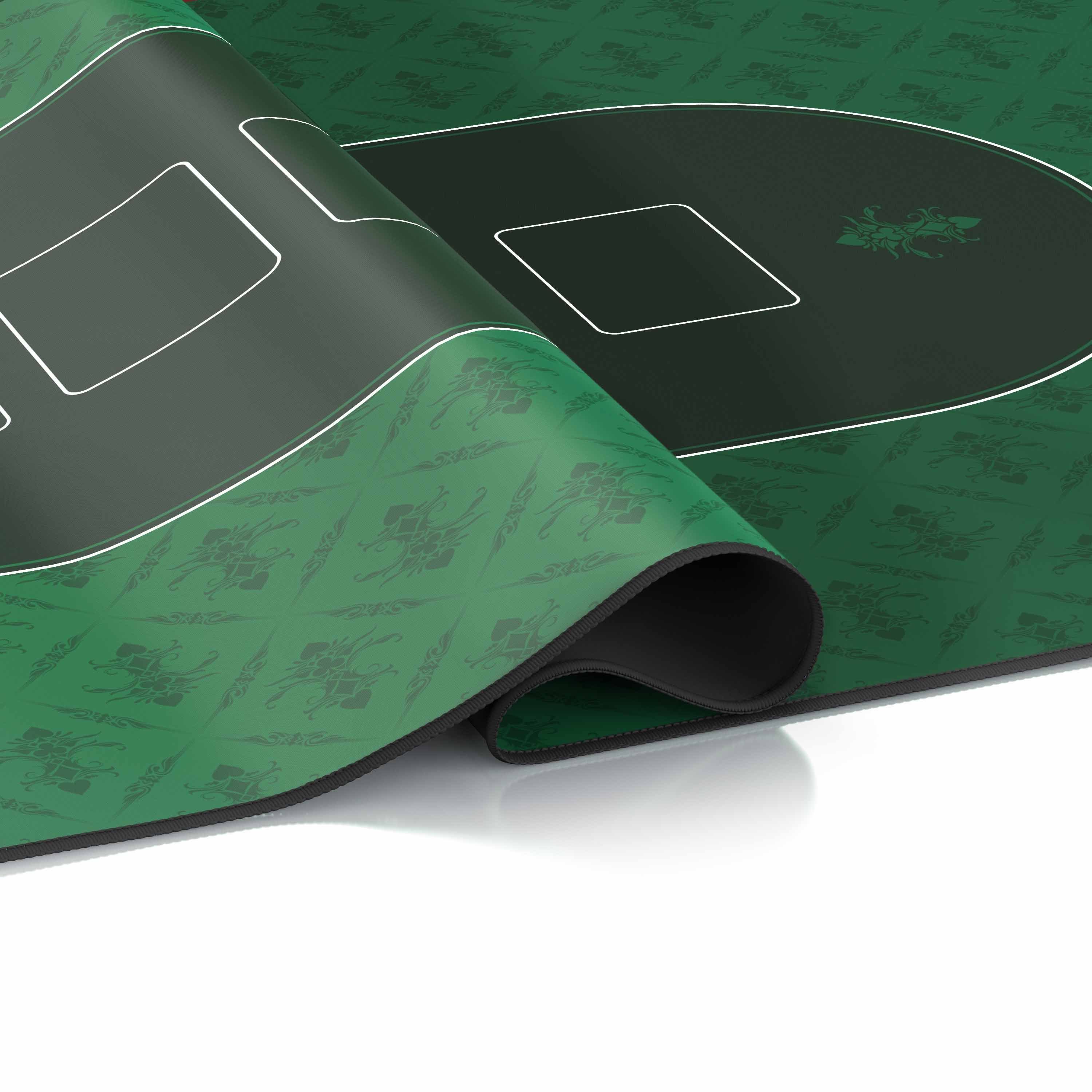 CSL Spieltisch XXL Pokermatte 100x60cm, ovale Poker Tischauflage, Pokertisch Auflage, für Poker-Abende mit Freunden, weiche Spieloberfläche – Bild 5 von 5
