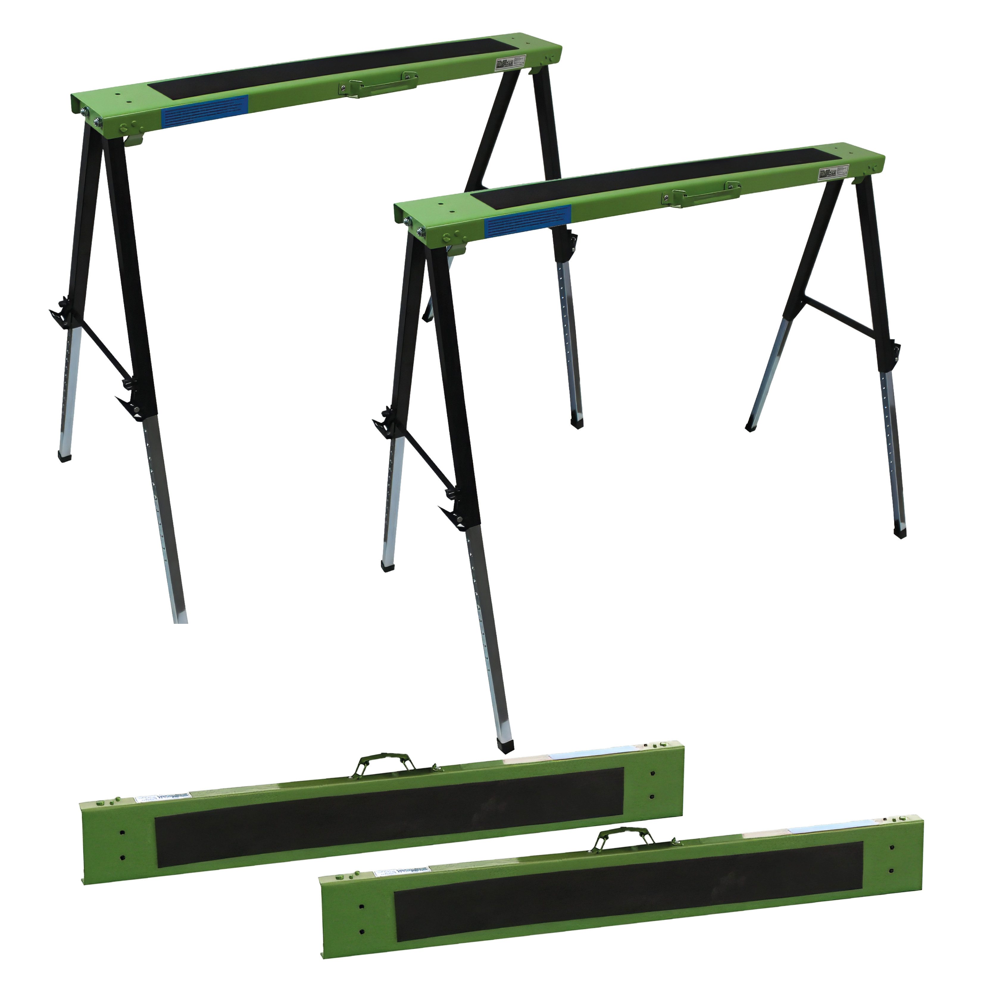 TRUTZHOLM Klappbock 2x Arbeitsbock höhenverstellbar bis 91 cm Unterstellbock Stützbock, 150 kg max. Belastbarkeit, (Spar-Set, 2-St., fertig montiert), platzsparend