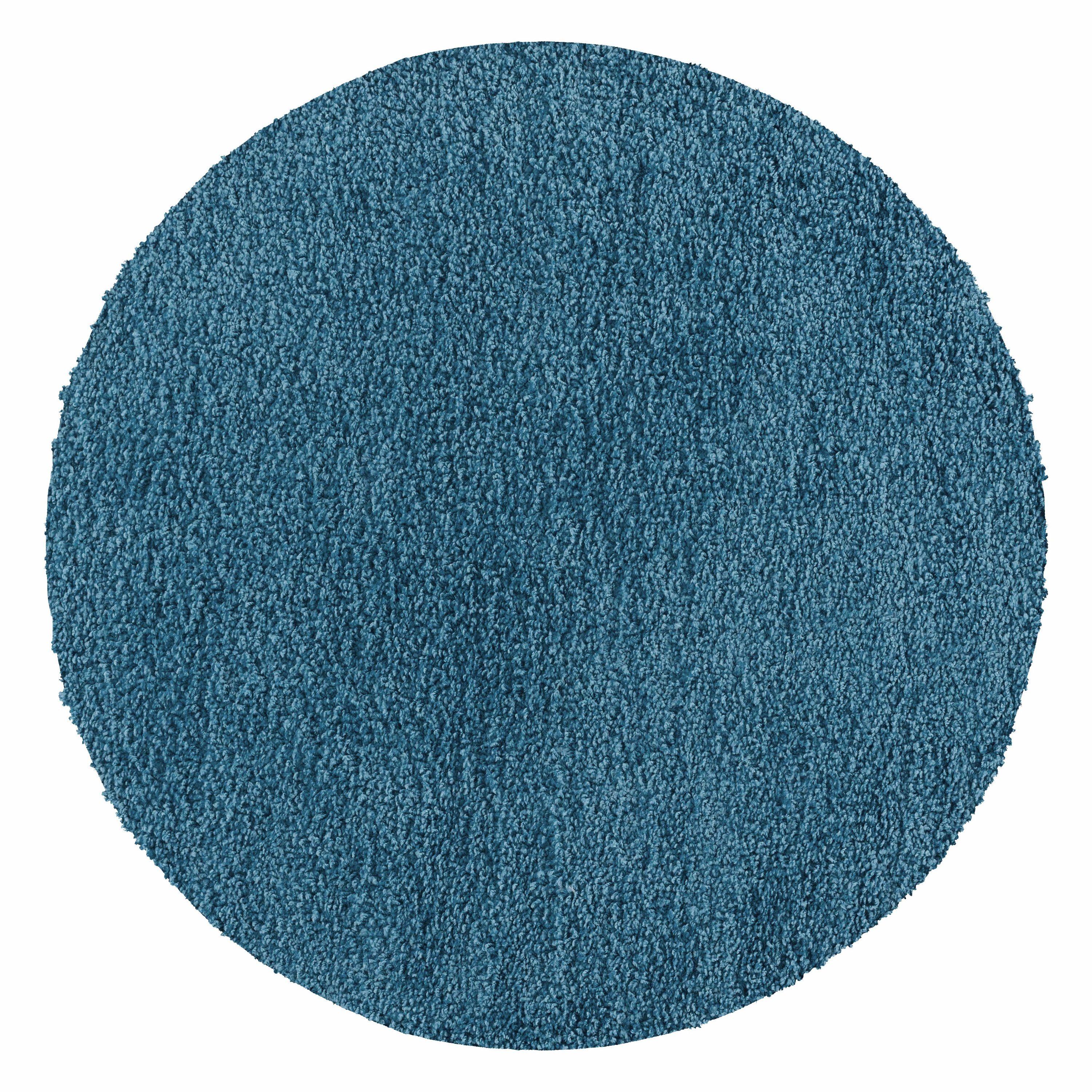 Teppich Unicolor - Einfarbig, Teppium, Rund, Höhe: 30 mm, Teppich Wohnzimmer Türkis