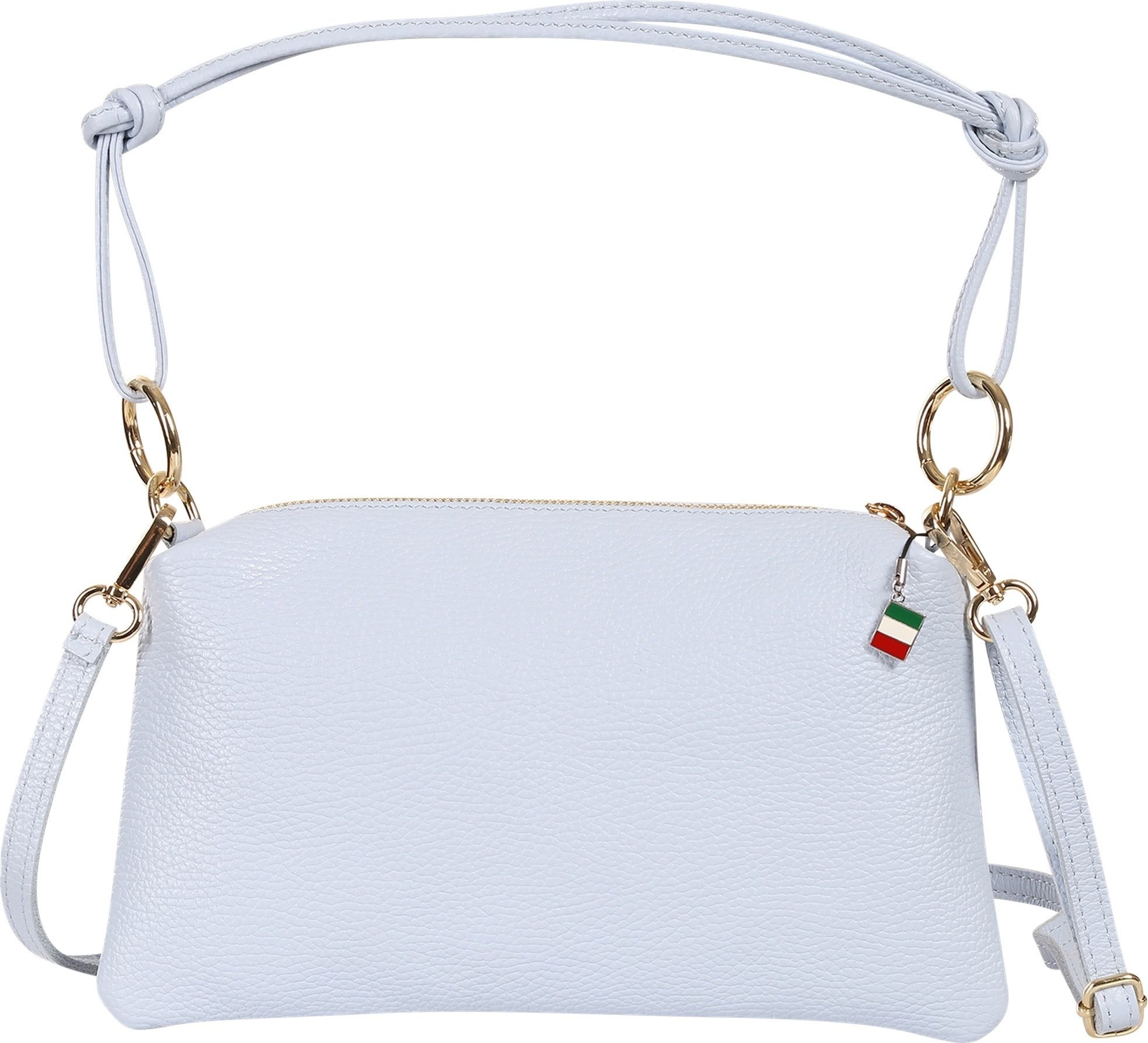 FLORENCE Umhängetasche Florence Damen Umhängetasche Leder Tasche (Umhängetasche), Damen Umhängetasche Leder, hellblau ca. 28cm
