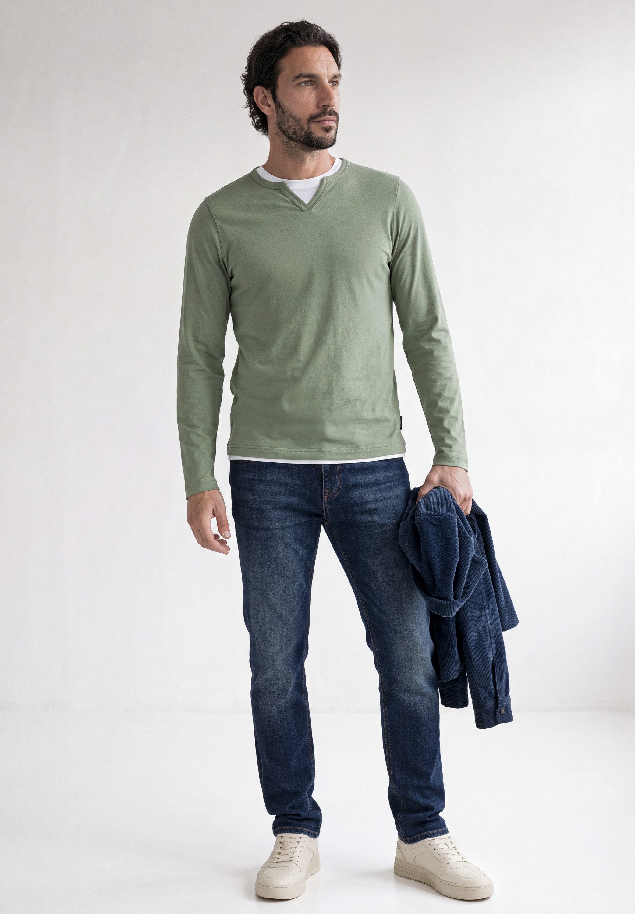 STREET ONE MEN Langarmshirt aus reiner Baumwolle – Bild 3 von 5