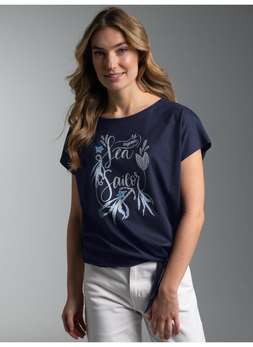 Trigema T-Shirt TRIGEMA T Shirt mit Maritimem Motiv (1-tlg)