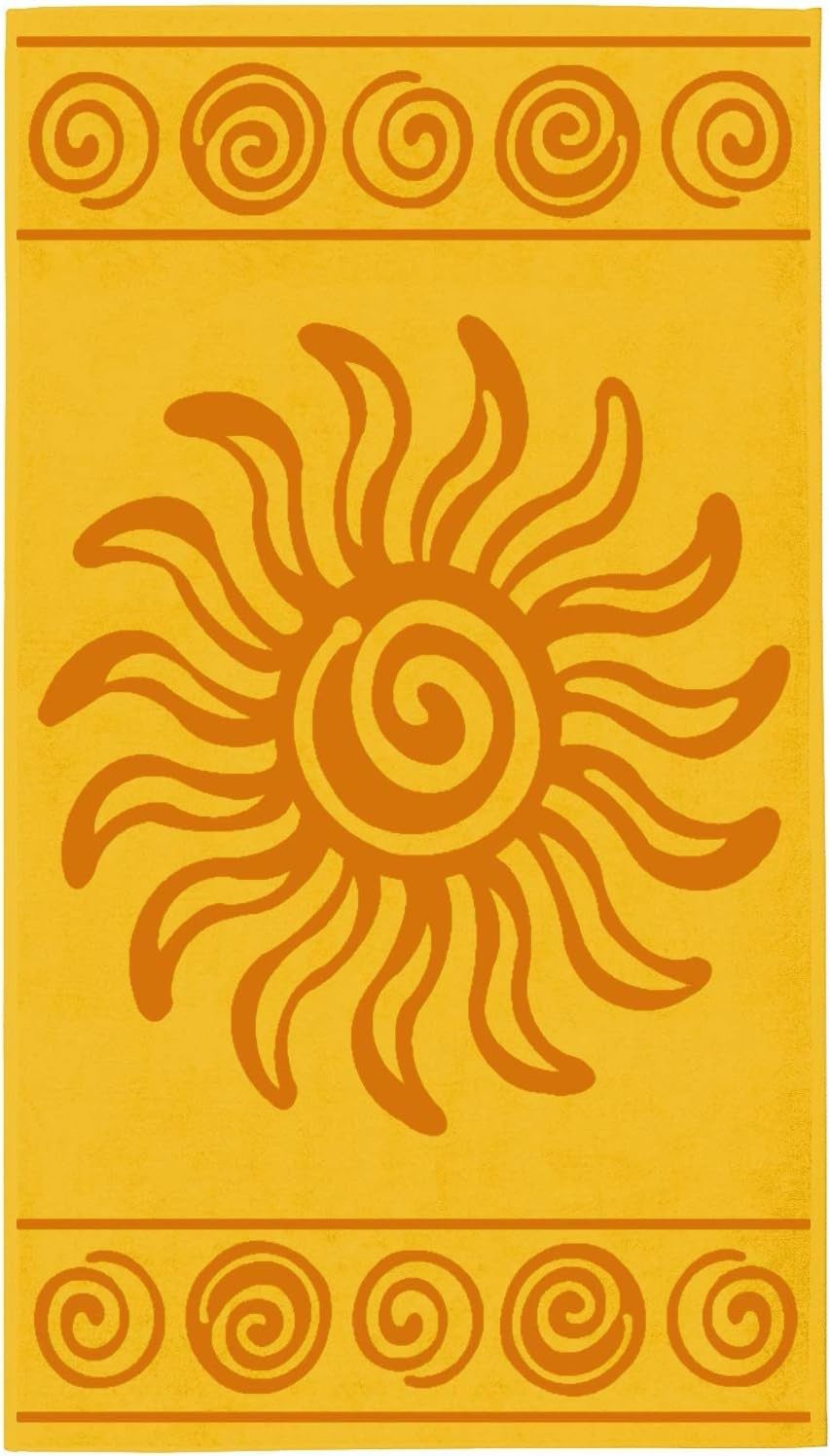 Delindo Lifestyle Strandtuch Tropical SUN, XXL Strandlaken aus 100% ägyptischer Baumwolle, Velours (1-St), Jacquard-gewebtes Motiv