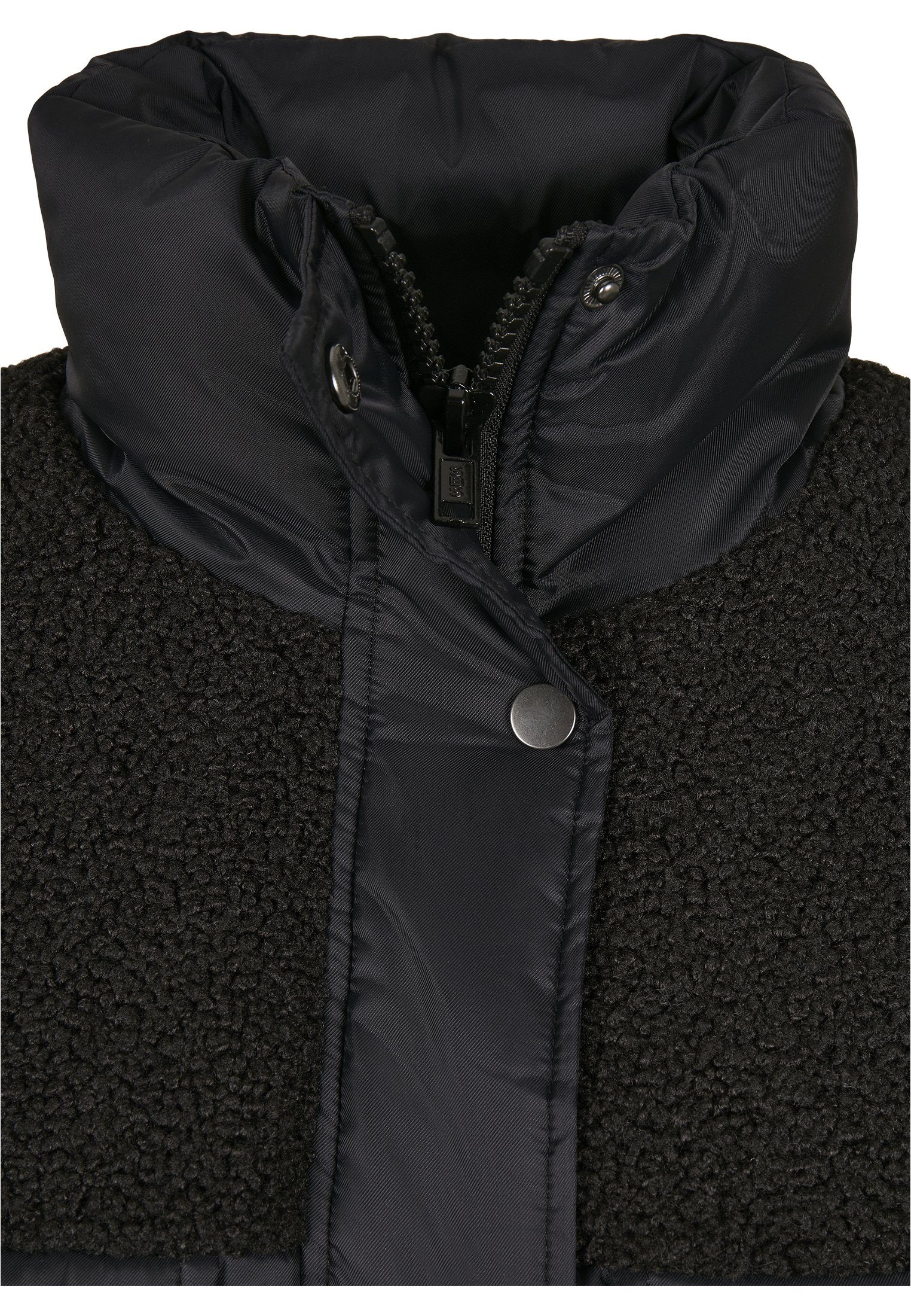 URBAN CLASSICS Winterjacke Damen black Sherpa Puffer Jacket Ladies (1-St) Mix