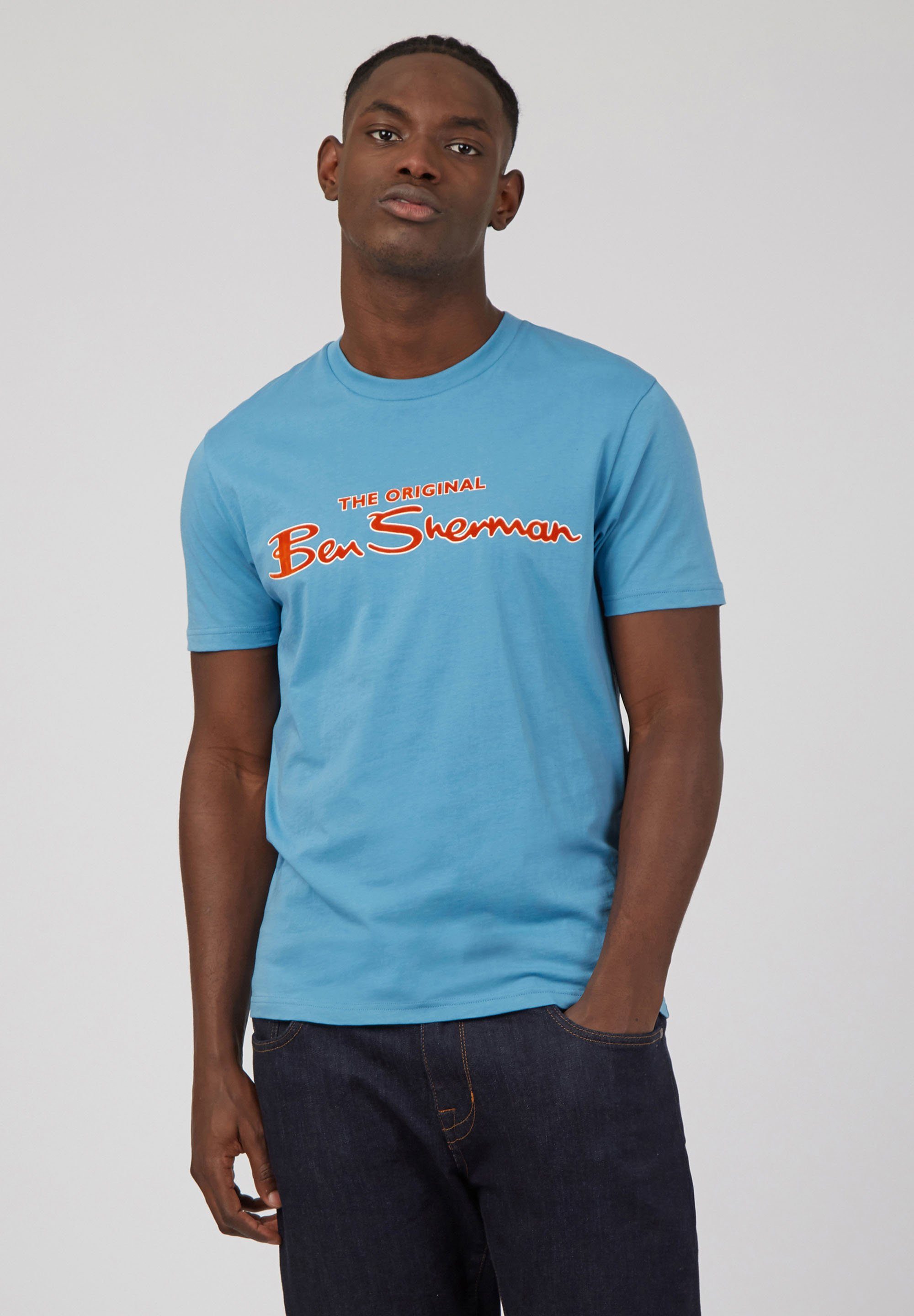 Ben Sherman T-Shirt Signature Logo Tee Grafisch bedrucktes T-Shirt Kingfisher