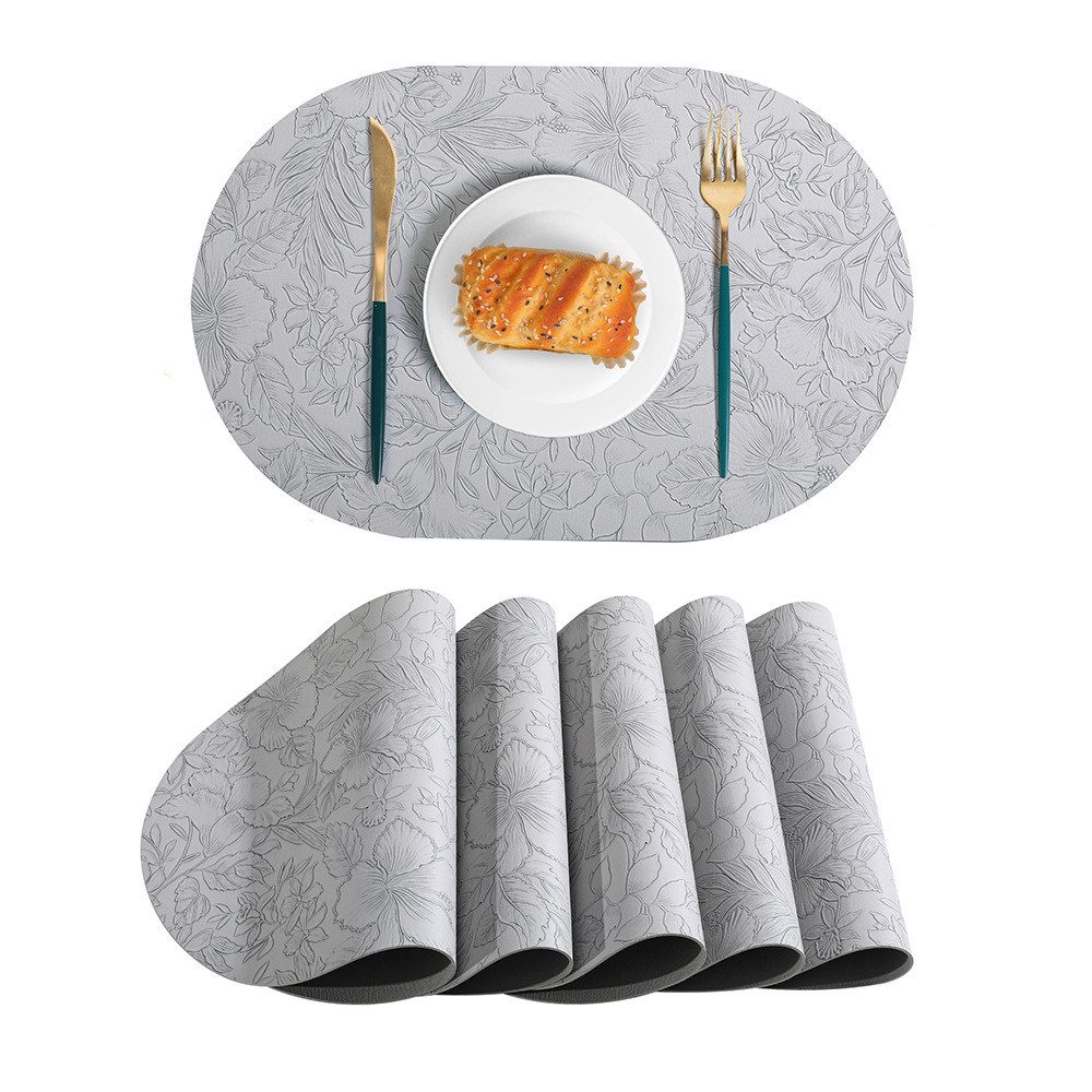 BYSURE Platzset, (6-St), Abwaschbar Tischsets aus Leder, 6er Set Oval Platz günstig online kaufen