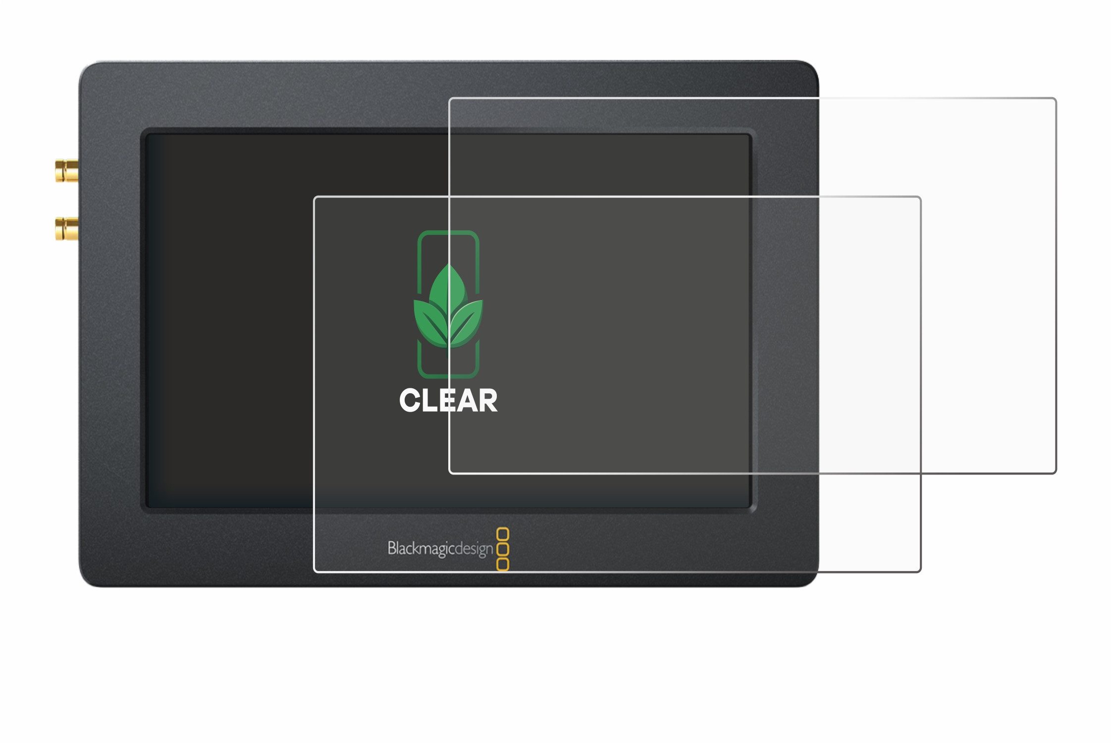 ScreenLeaf Displayschutzfolie Schutzfolie für Blackmagic Design Video Assist (5.0), 2 Stück, Displayschutz Schutz Folie Klar Transparent