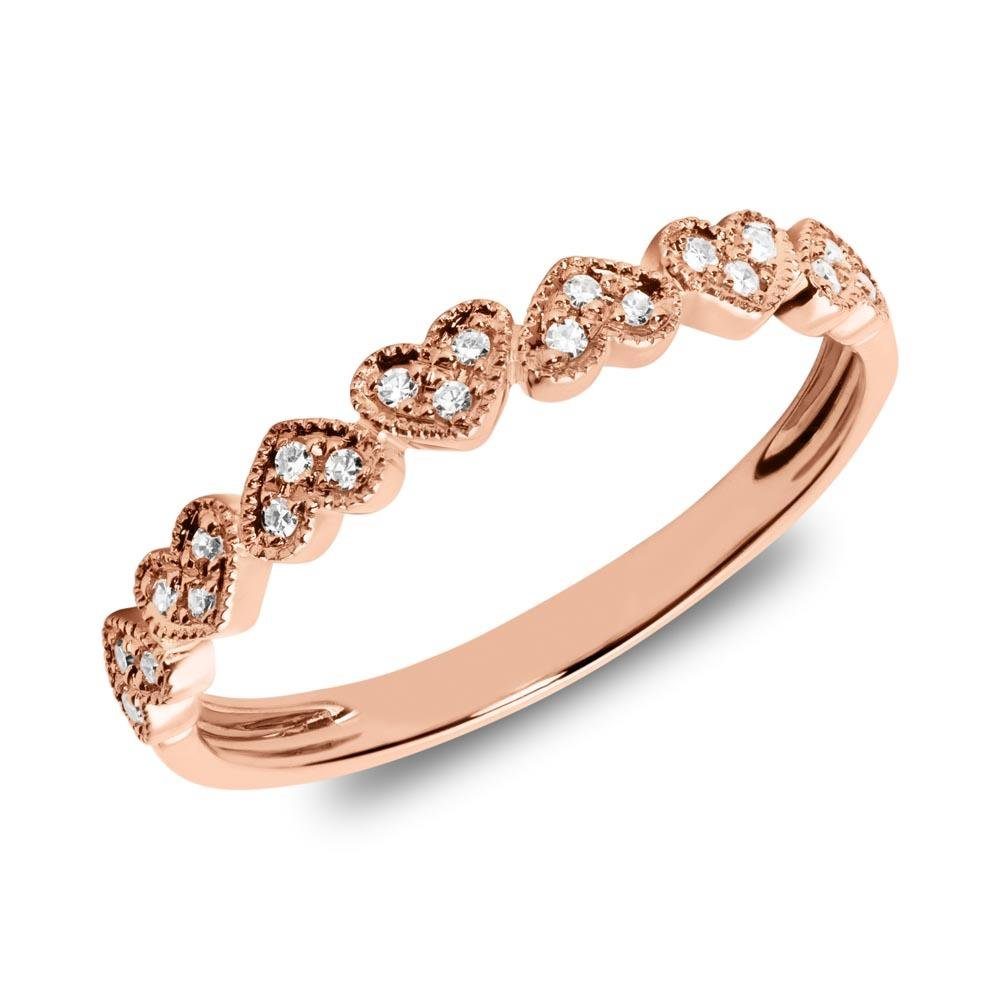 Unique Goldring Ring Herzen 585er Roség...