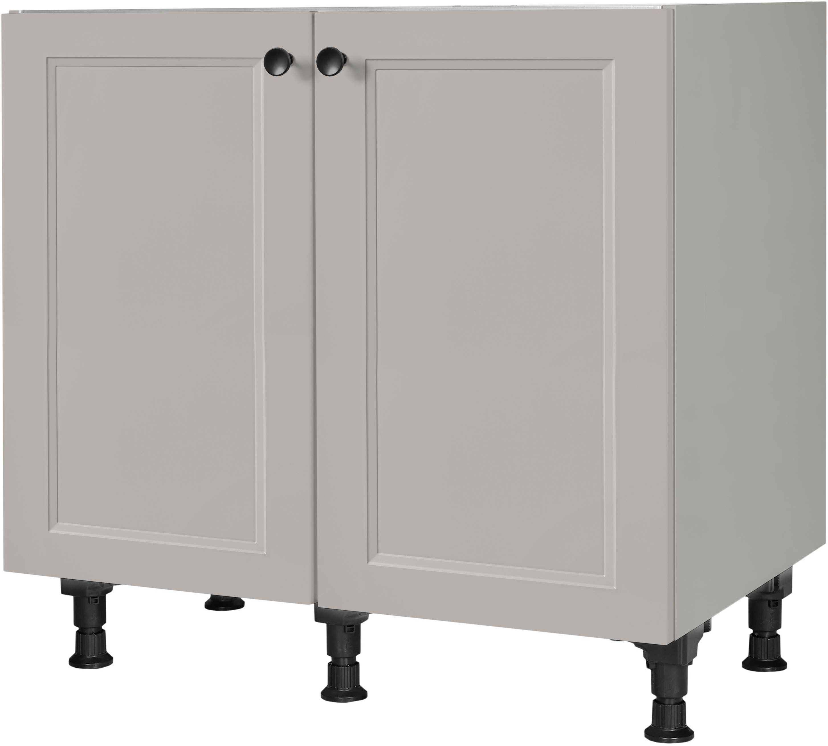 nobilia® Spülenschrank "Cascada", vormontiert, mit höhenverstellbaren Sockelfüßen, Breite 90 cm