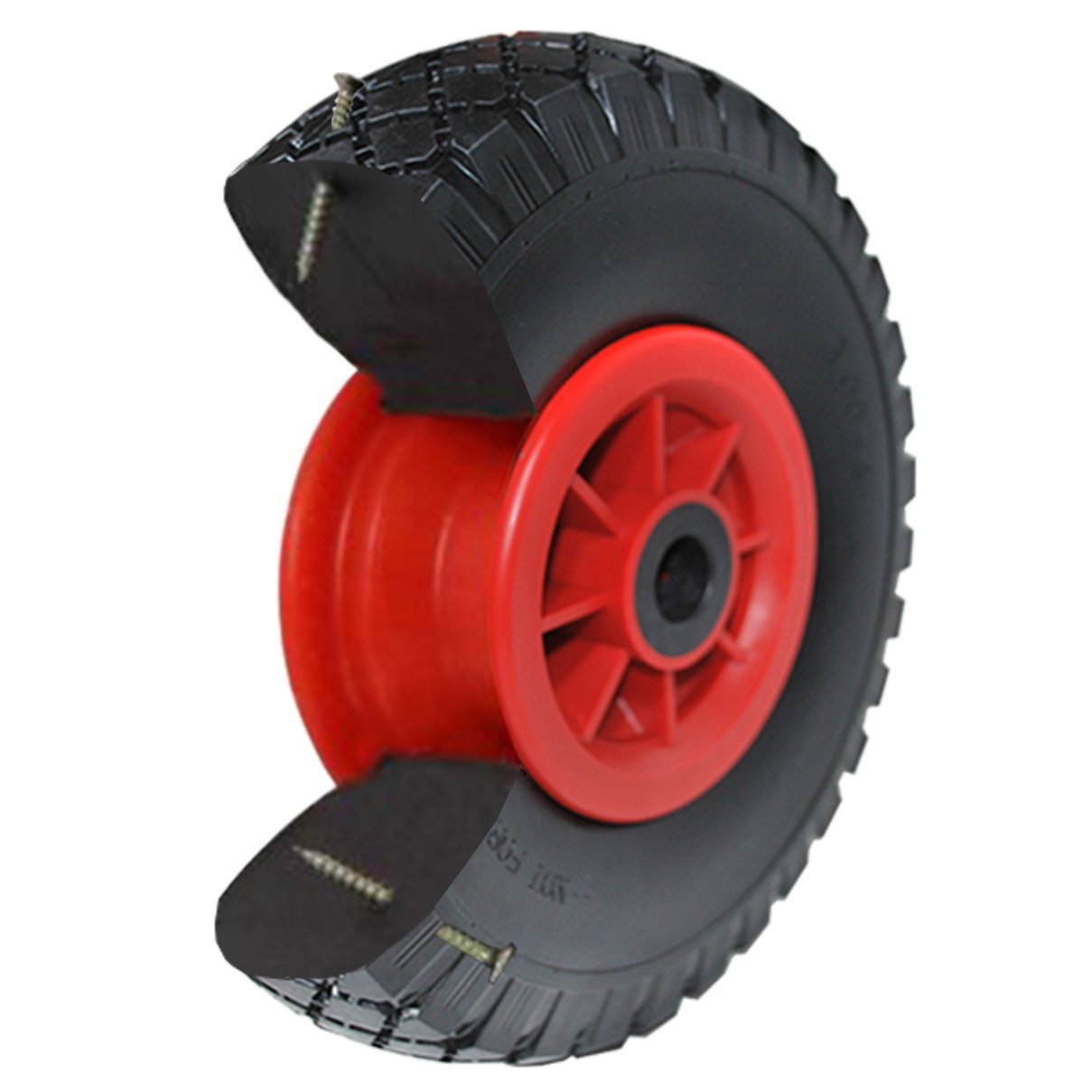 HELO24 Sackkarren-Rad Ersatzrad 3.00-4 PU Vollgummi Reifen pannensicher 1 Stück D-85mm (1 St)