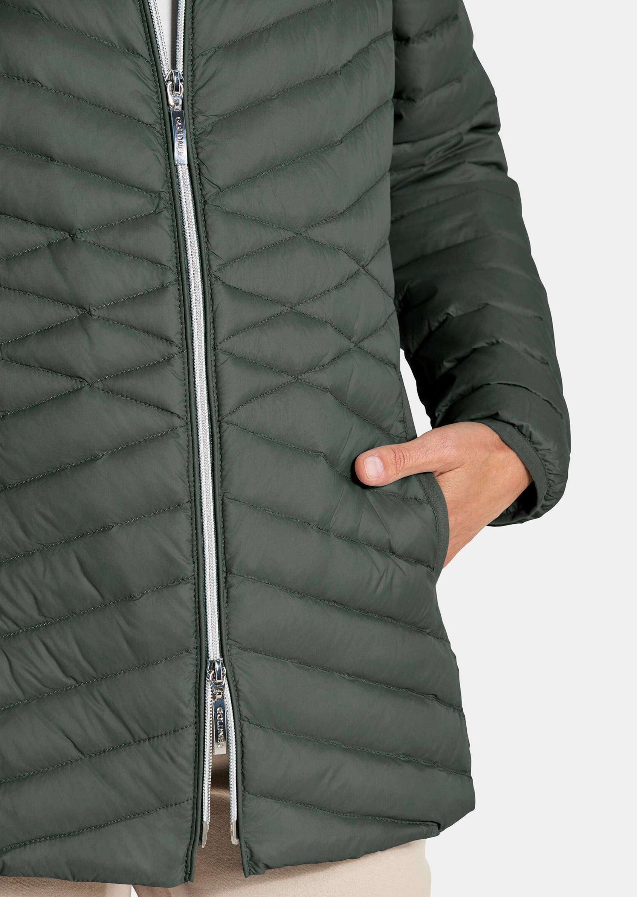 GOLDNER Steppjacke Kurzgröße: Herbstjacke mit Daunen, Stehkragen Verlängerte Jacke in femininer Steppung mit Reißverschluss