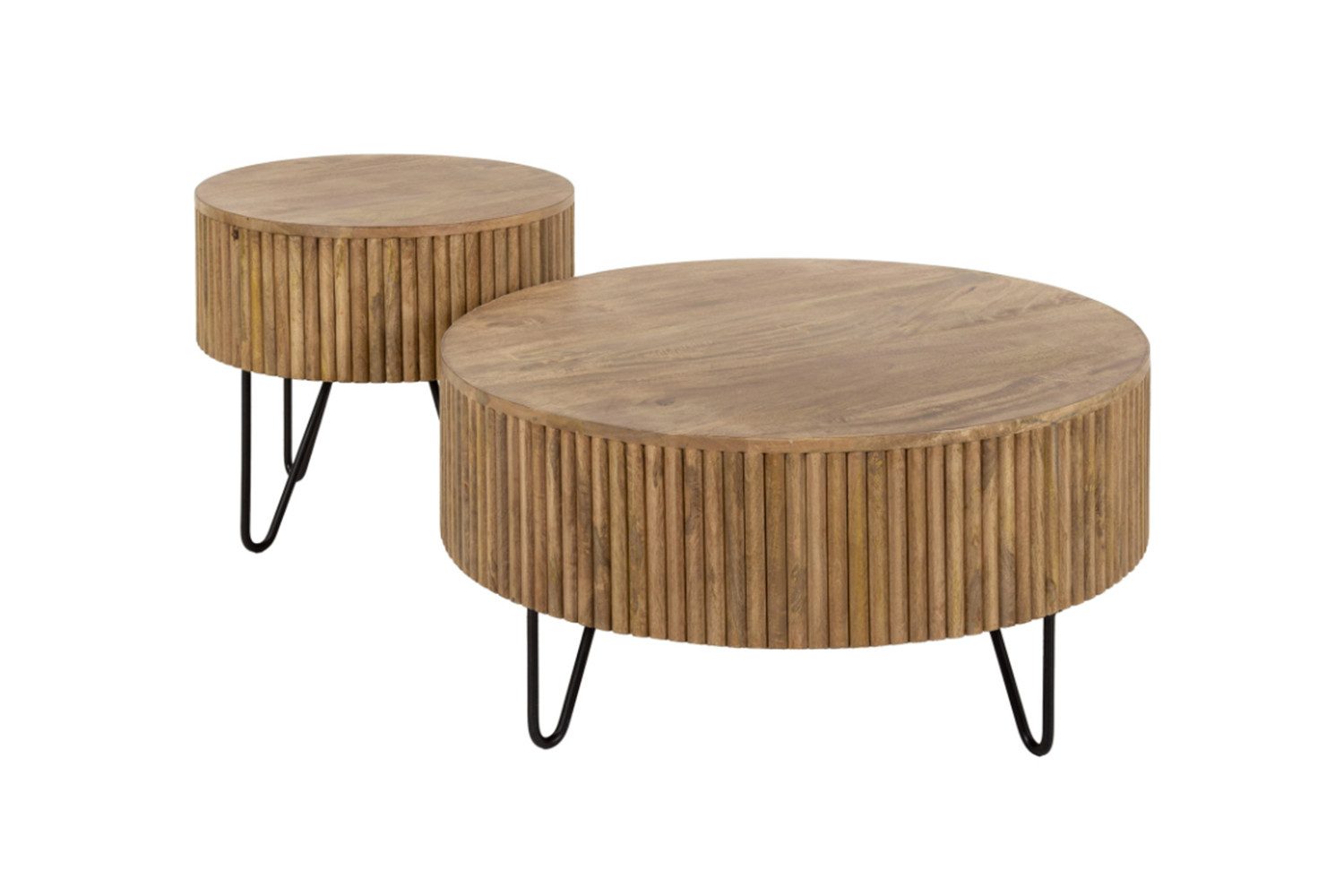 KAWOLA Couchtisch LORENA (Set, 2-St), Mangoholz braun günstig online kaufen