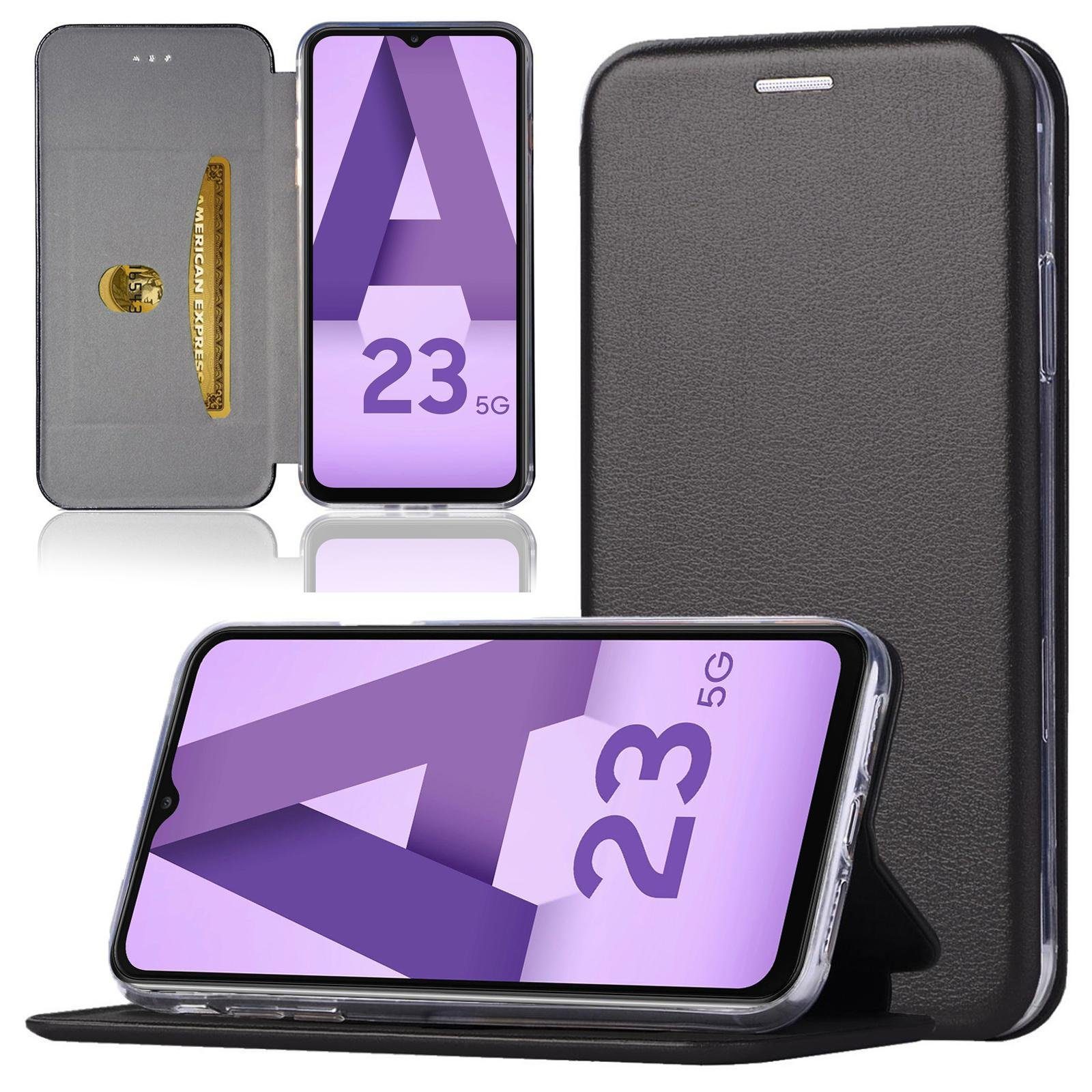 Numerva Handyhülle Handy Tasche Book für Samsung Galaxy A23 / A23 5G, Klapphülle Flip Cover Hardcover Schutz Hülle Etui