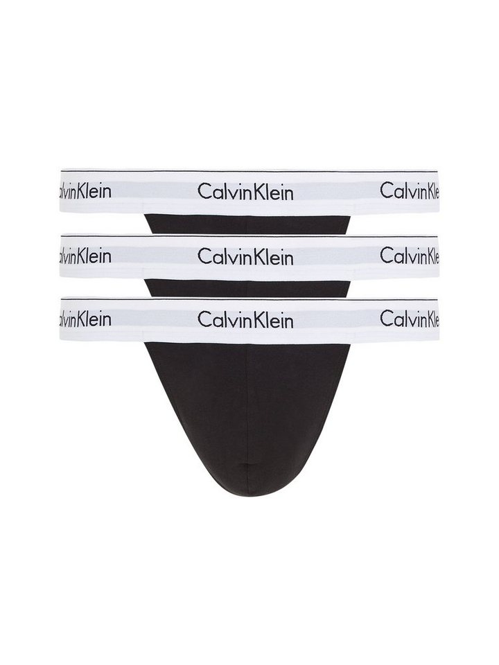 Calvin Klein Underwear T-String THONG 3PK (Packung, 3-St., 3er-Pack) mit  Logo-Elastikbund