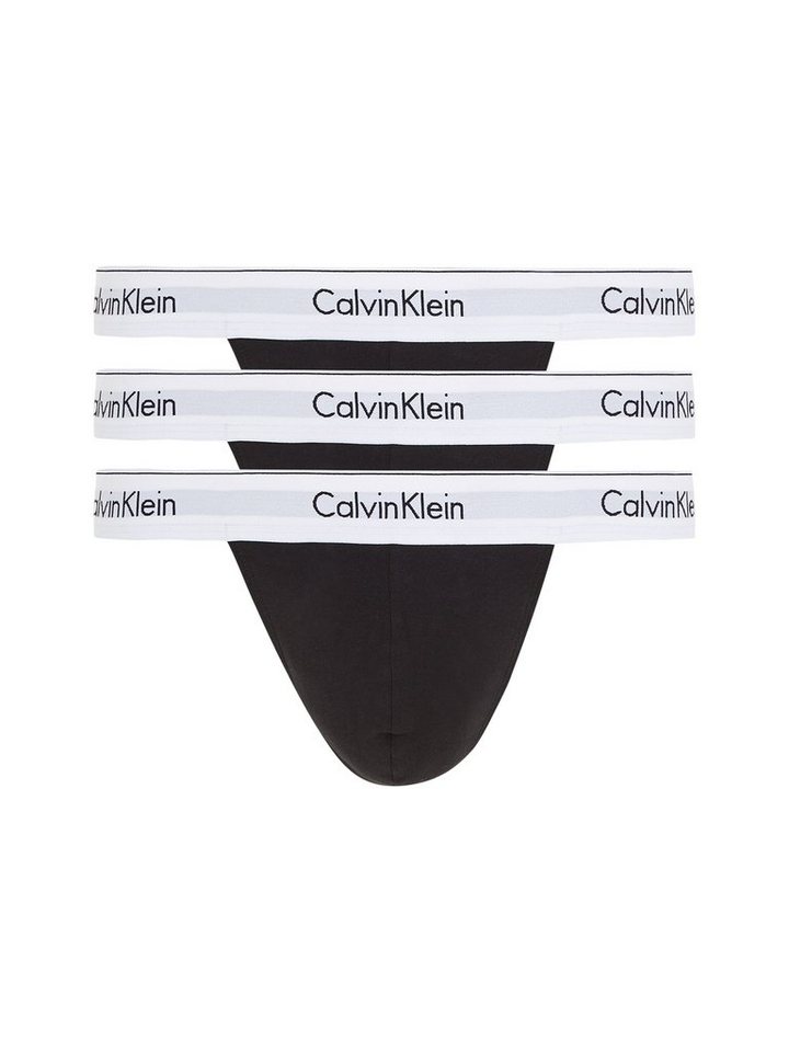 Calvin Klein Underwear T-String THONG 3PK (Packung, 3er-Pack) mit Logo -Elastikbund