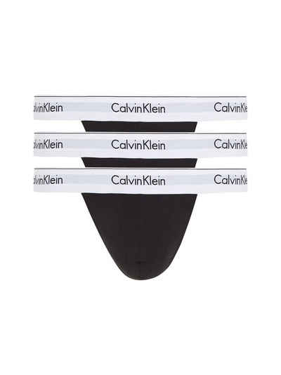 Calvin Klein Underwear String THONG 3PK (Packung, 3er-Pack) mit Logo-Elastikbund