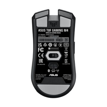 Asus TUF Gaming M4 Gaming-Maus (RF Wireless, Bluetooth, 2000 dpi, sechs programmierbare Tasten, PBT-Abdeckung, TFE-Mausfüße)