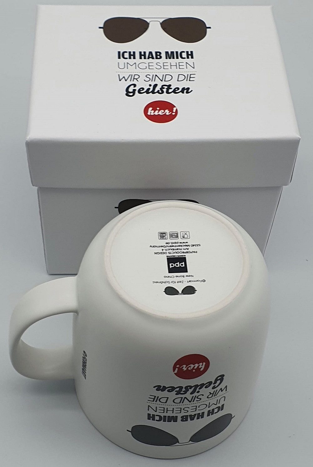 PPD Tasse Sommer, Maritim, Spüche, Blumen, Tiere, Planzen, Frühling Motiv, Porzellan, Die Geilsten Matte Mug, Sprüche Motiv, Stylische und handschmeichelnde Tasse (0,4l) mit Mattfinish, in Geschenkkartonage. Höhe 10cm, Ø 9 cm, Trend Tee, Kaffee, Mug, ideal als Geschenk