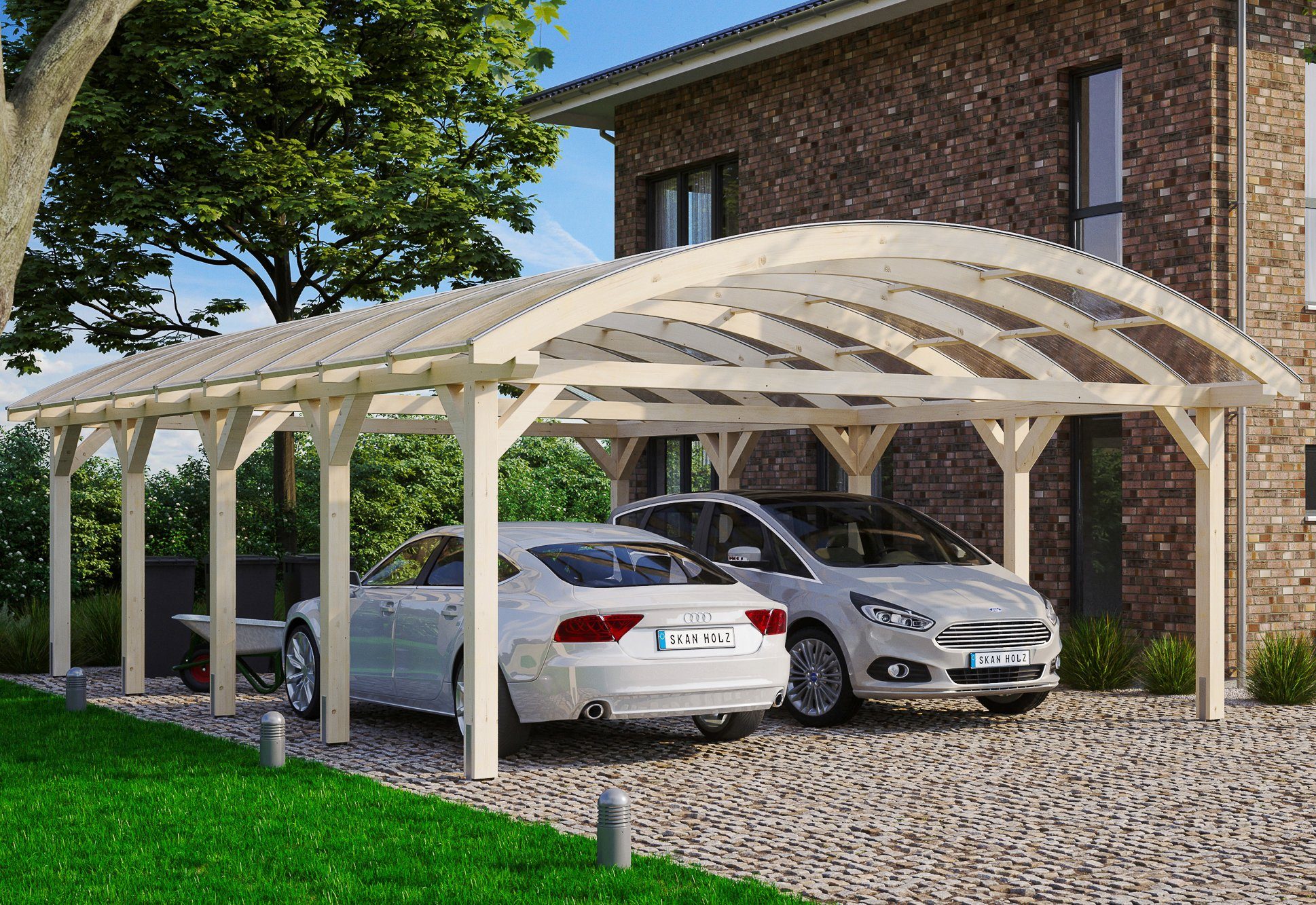 Skanholz Doppelcarport Franken, BxT: 635x969 cm, 220 cm Einfahrtshöhe