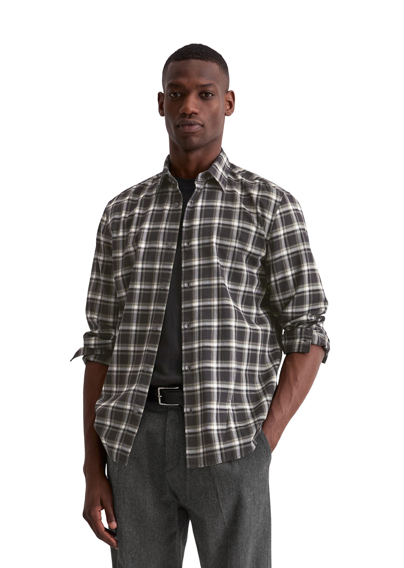 Marc O'Polo Langarmhemd aus weichem Bio-Baumwoll-Flanell günstig online kaufen