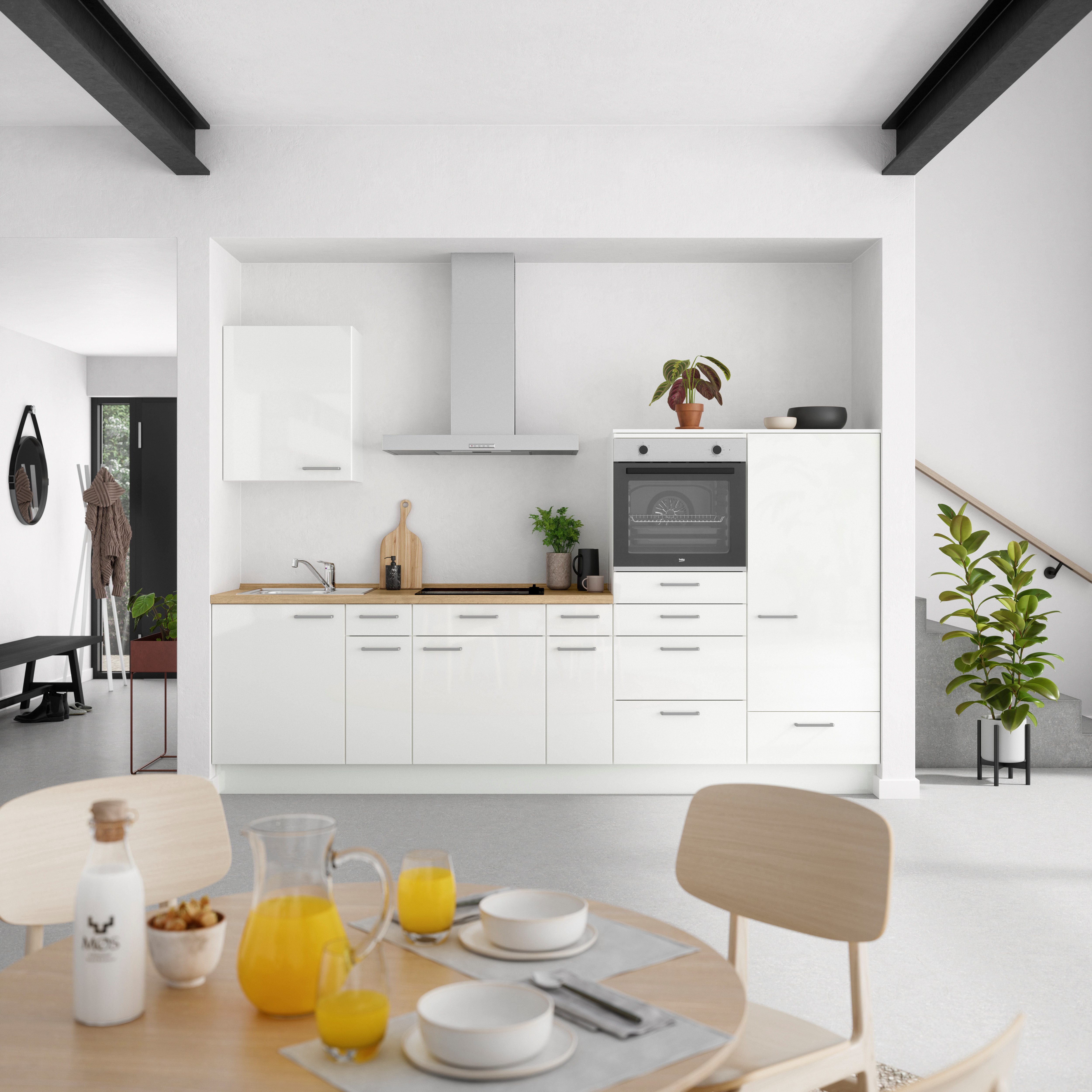 nobilia® Küchenzeile "Flash I", NEU: individuell anpassbar mit gratis Profi-Beratung, vormontiert, Breite 300 cm, Ausrichtung wählbar, wahlw. mit E-Geräten