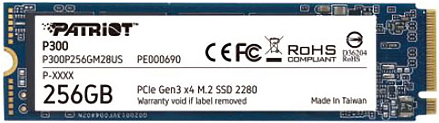 Patriot P300 256GB interne SSD (256 GB) 1700 MB/S Lesegeschwindigkeit, 1100 MB/S Schreibgeschwindigkeit