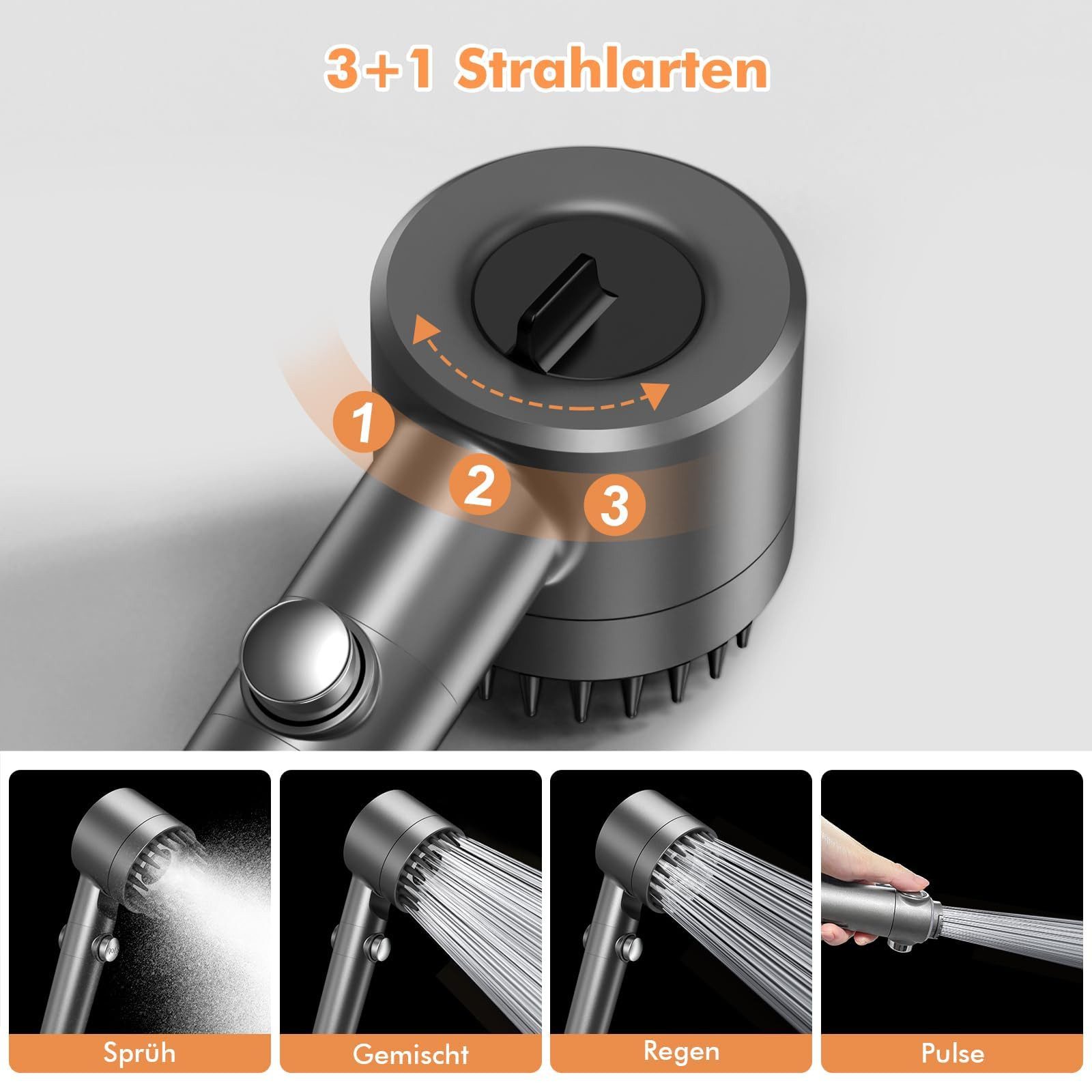 FOUORTUNATE-BEE Handbrause Duschkopf mit Filter Hochdruck Handbrause, (mit günstig online kaufen