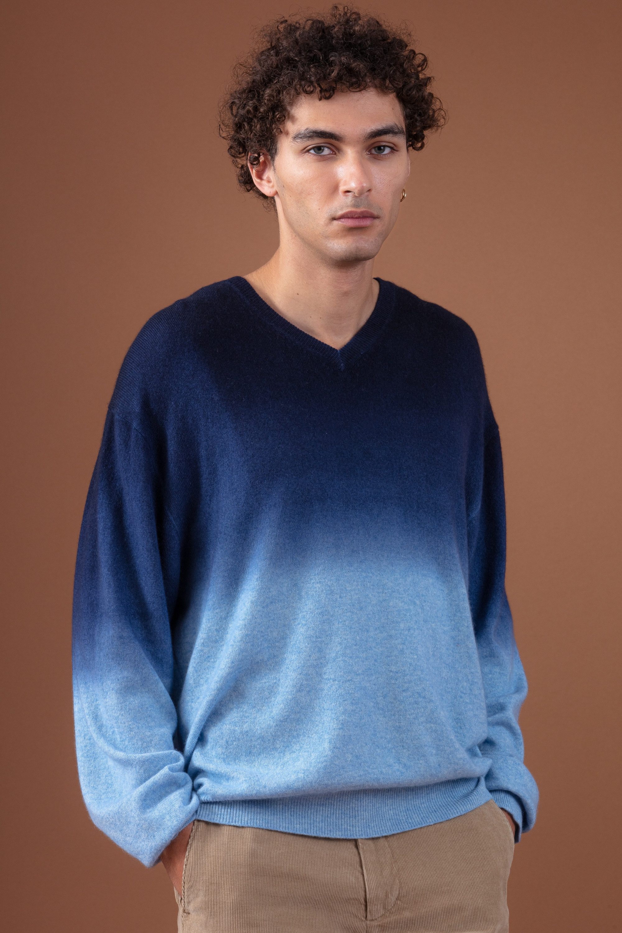 nachtblau / azurblau meliert