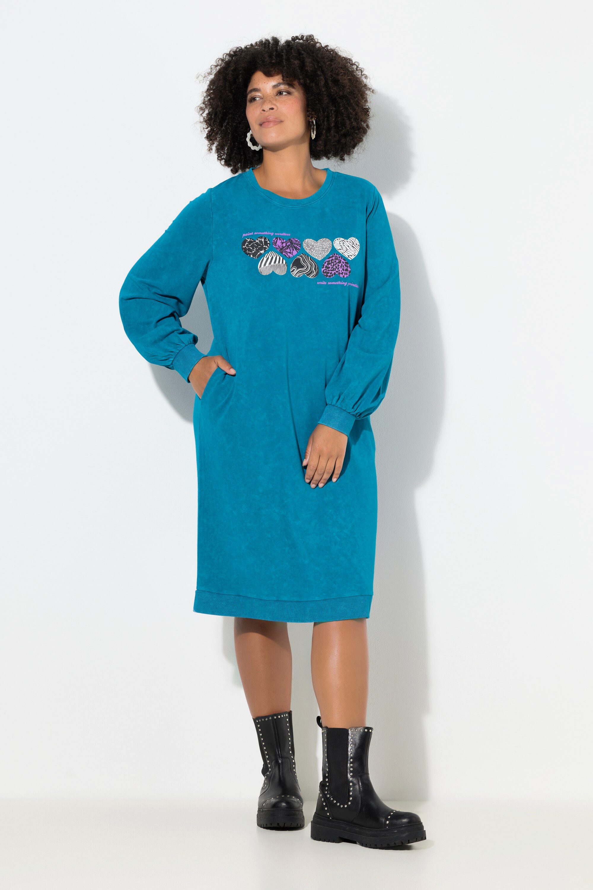 Angel of Style Jerseykleid Sweatkleid Straight Fit Druckmotiv Ballon-Langar günstig online kaufen