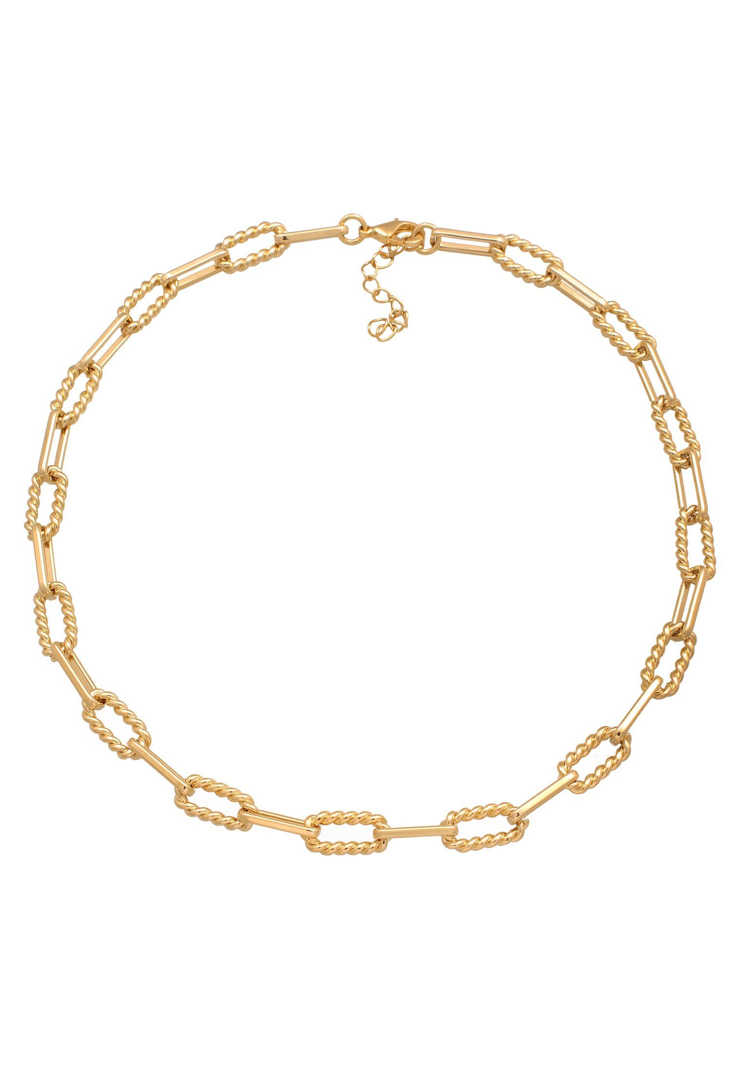 Elli Kette ohne Anhänger Gliederkette Modern Eckig Goldfarben für Damen günstig online kaufen