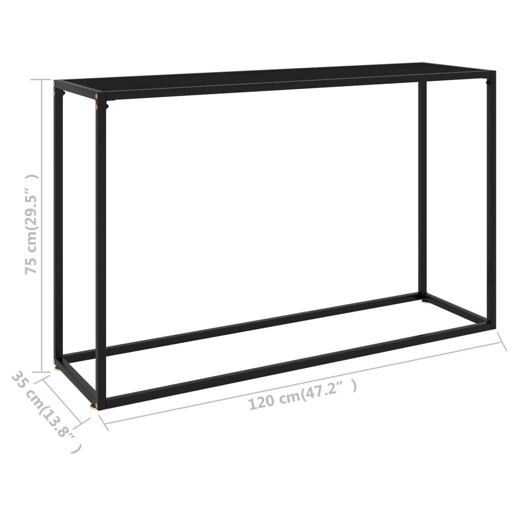 furnicato Beistelltisch Konsolentisch Schwarz 120x35x75 cm Hartglas (1-St)