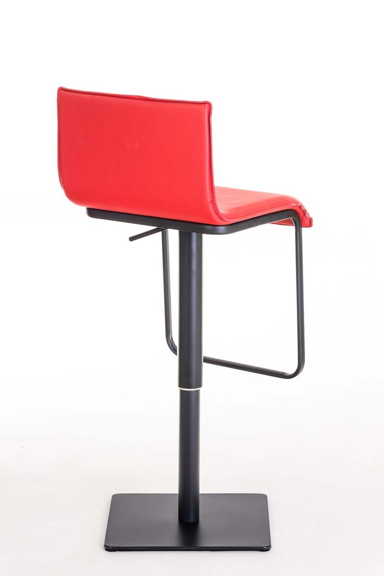 TPFLiving Barhocker Lima (mit Fußstütze - Metall 360° - Hocker Kunstleder & Theke höhenverstellbar Sitzfläche: Küche), drehbar für matt - Rot - schwarz