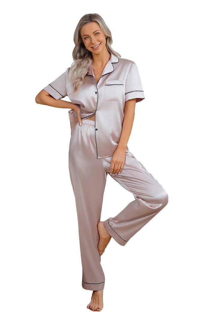 Pyjama Pyjamaset mit V Ausschnitt