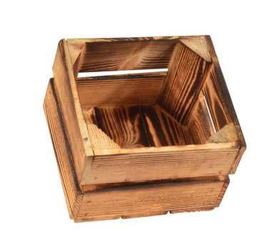 CHICCIE Holzkiste Regale Geflammt 22x20x15cm - Kiste Box (1 St)