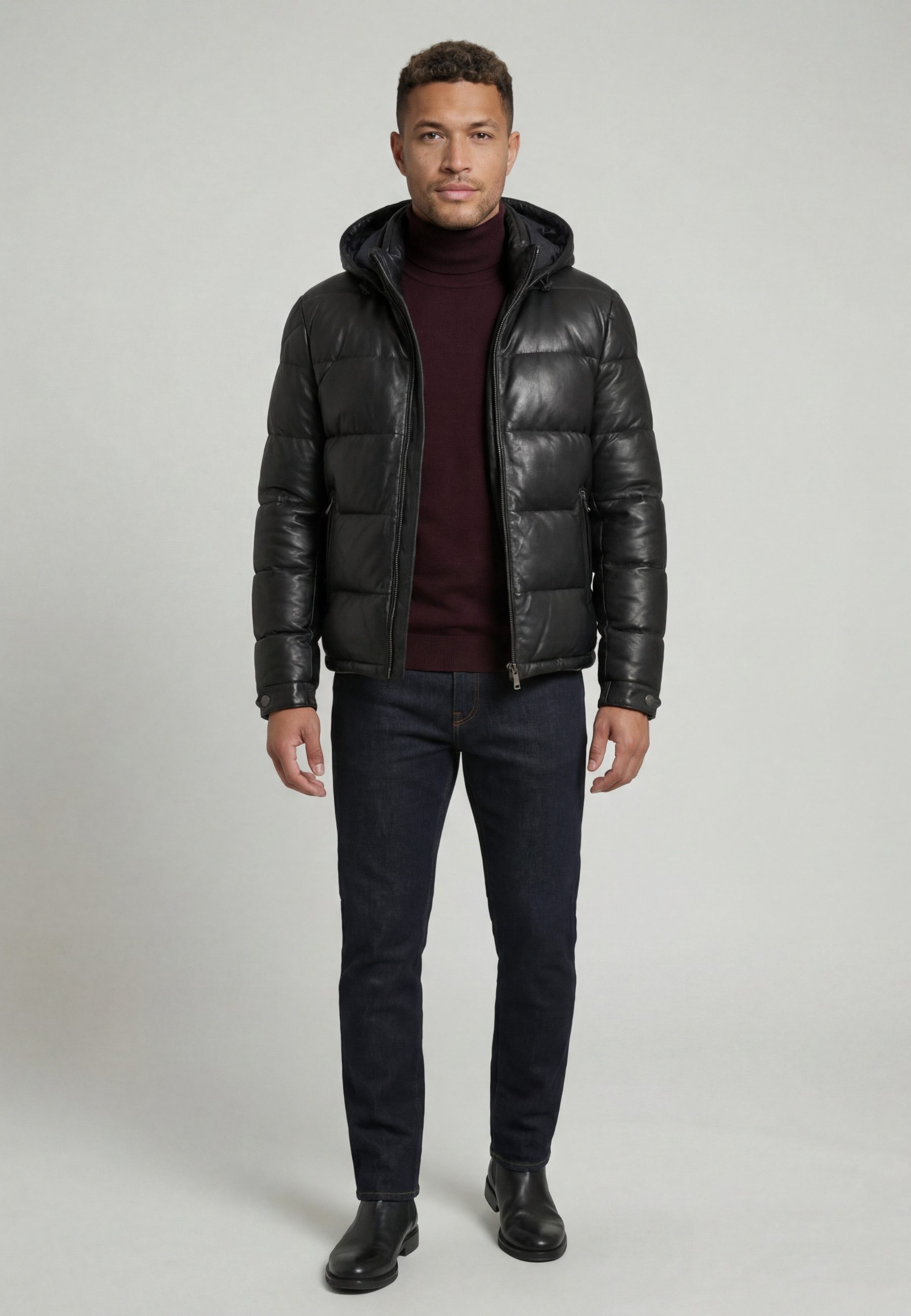 RICANO Lederjacke Vince Leder-Steppjacke aus Lamm-Nappa-Leder