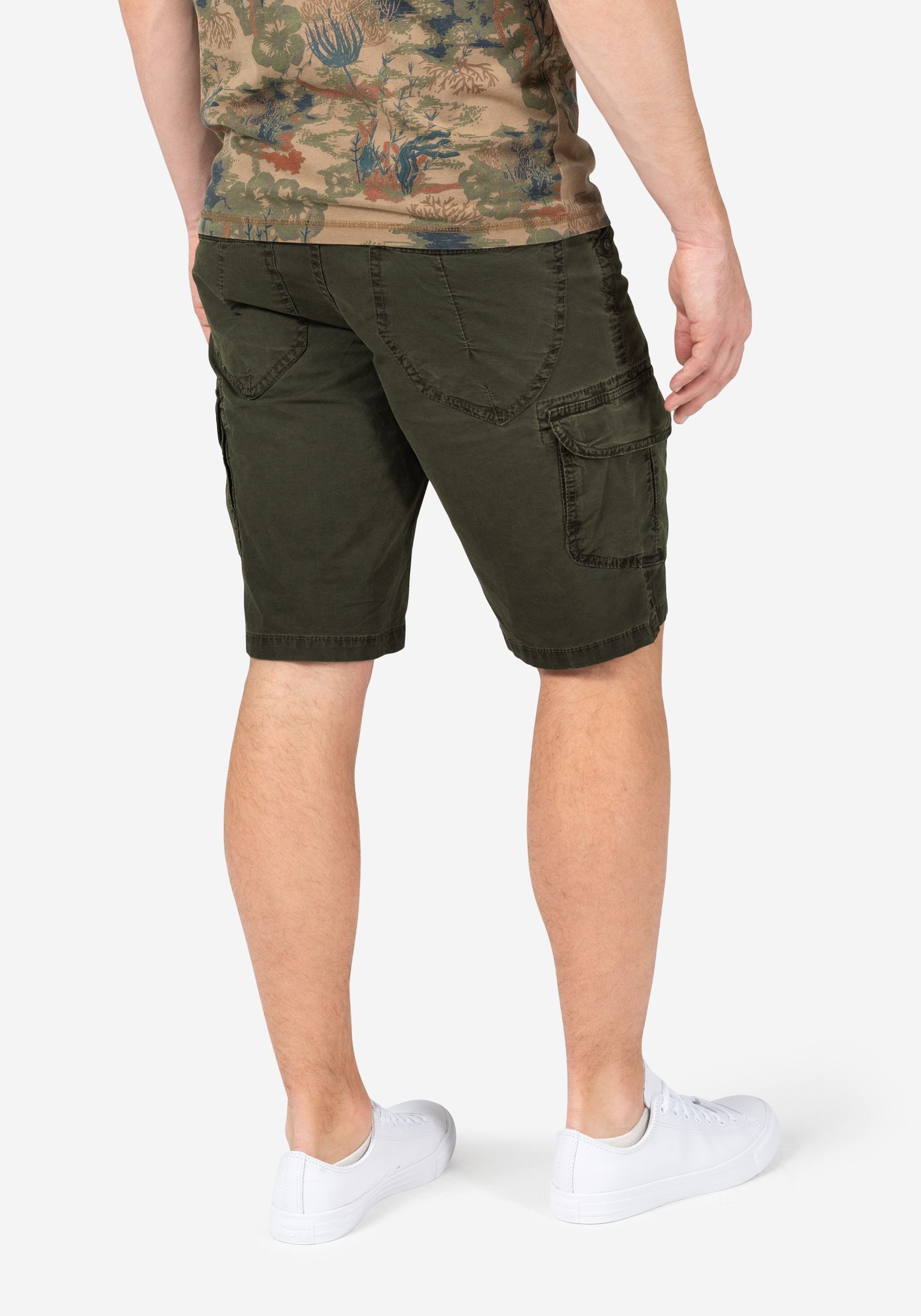 TIMEZONE Cargoshorts Cargoshorts mit Gürtel und Taschen für Herren Baumwolle Regular Fit unifarben wärmend Reißverschluss