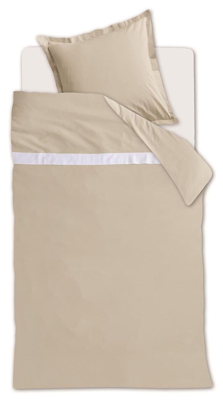 Rivièra Maison Bettwäsche Ease_Sand_DE_UV_135x200 1 Bettbezug, 1 Kissenbezug 135 x 200 cm + 1x 8, 2 teilig, Bettbezug Kopfkissenbezug Set kuschelig weich hochwertig