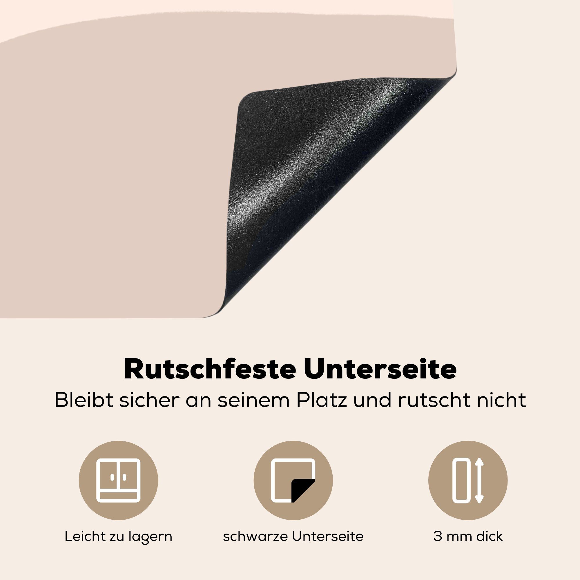 Vinyl, 81x52 Herdblende-/Abdeckplatte Ceranfeldabdeckung Schutz tlg), - (1 für cm, Pastell die Induktionskochfeld Gestaltung - küche, Minimalismus, MuchoWow