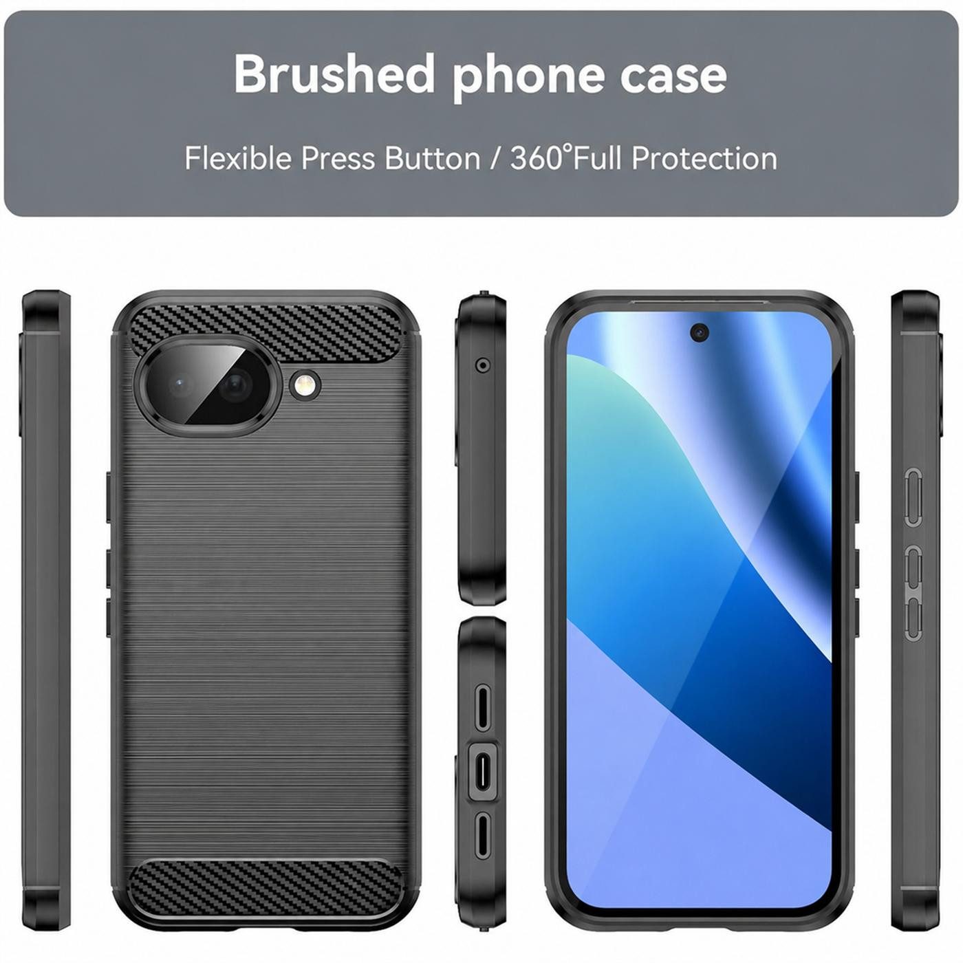 CoolGadget Handyhülle Carbon Handy Hülle für Google Pixel 10a 6,3 Zoll, robuste Telefonhülle Case Schutzhülle für Pixel 10a Hülle – Bild 5 von 5
