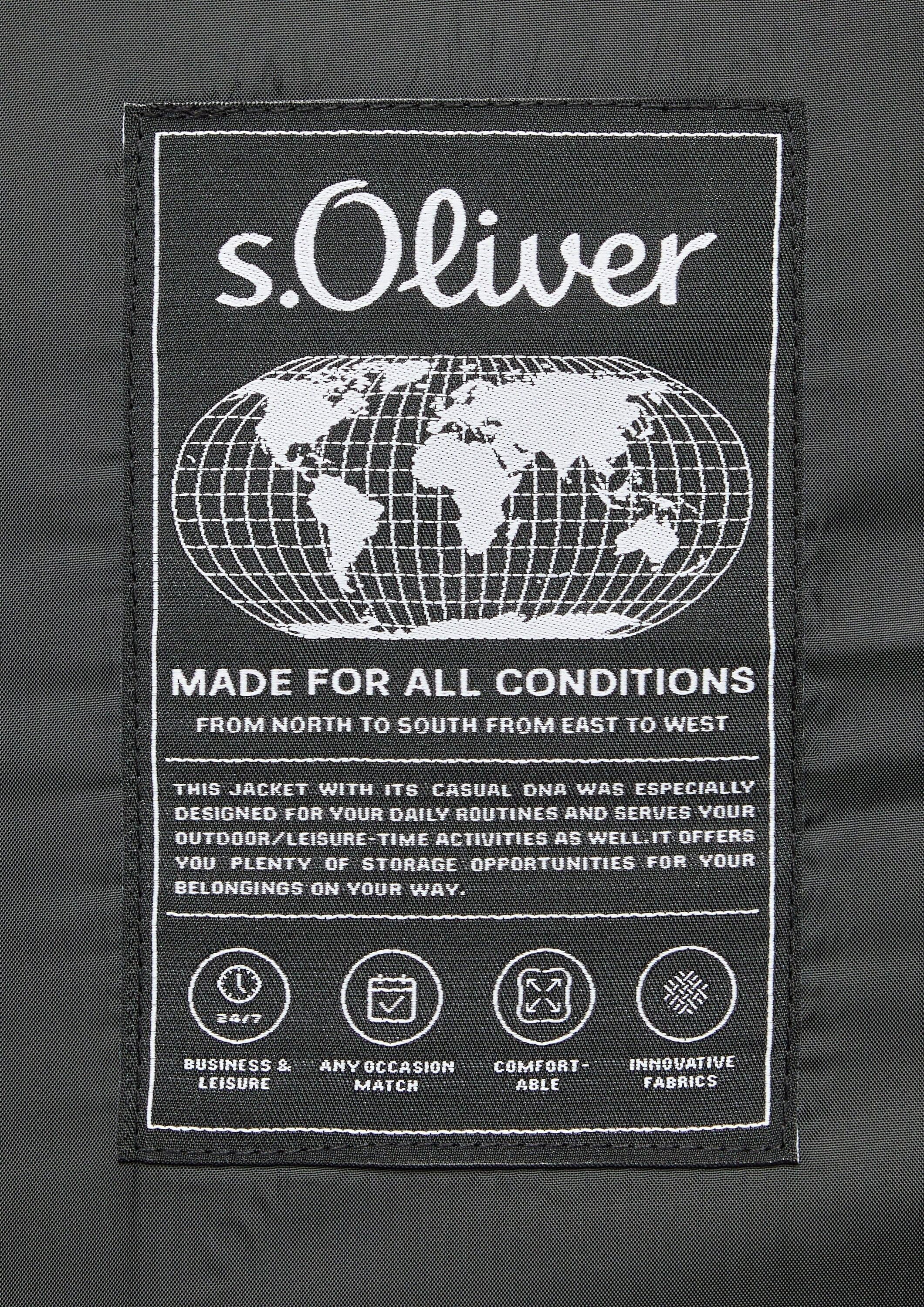 s.Oliver Outdoorjacke Outdoor-Weste Sportive Steppweste mit Logo-Details