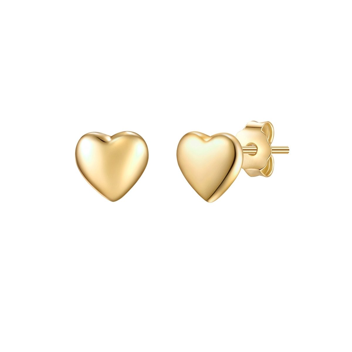 Paar Ohrstecker Herz gelbgold