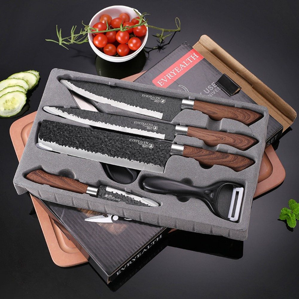 Fine Life Pro Messer-Set (Set, 6-tlg), 3Cr13 Edelstahl, Küchenmesser Set mit Geschenkbox