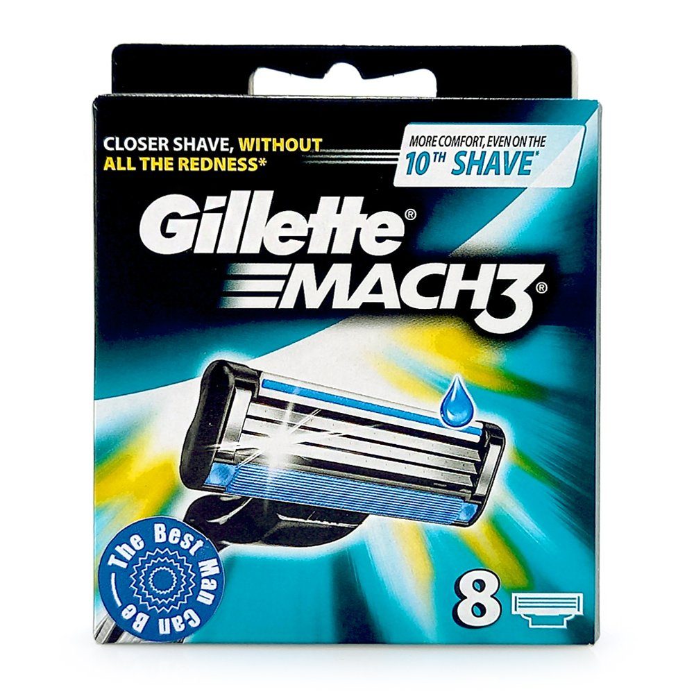 Gillette Rasierklingen Gillette Mach 3 Rasierklingen, 8er Pack, 3-tlg., mit aufschäumenden Hautconditioner