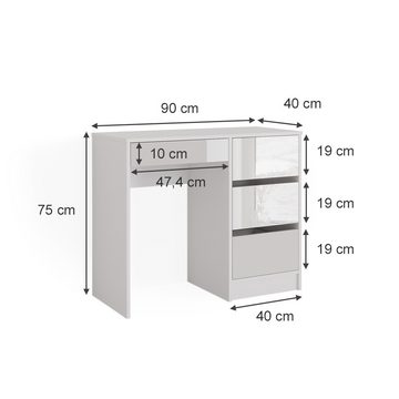 Vicco Schminktisch Frisiertisch Frisierkommode Sherry Weiß 90x75 cm