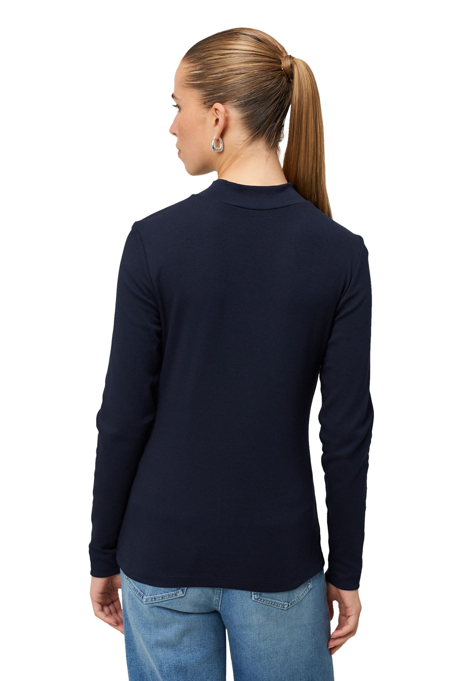 Zero Kurzarmshirt Damen mit Stehkragen (1-tlg) Plain/ohne Details