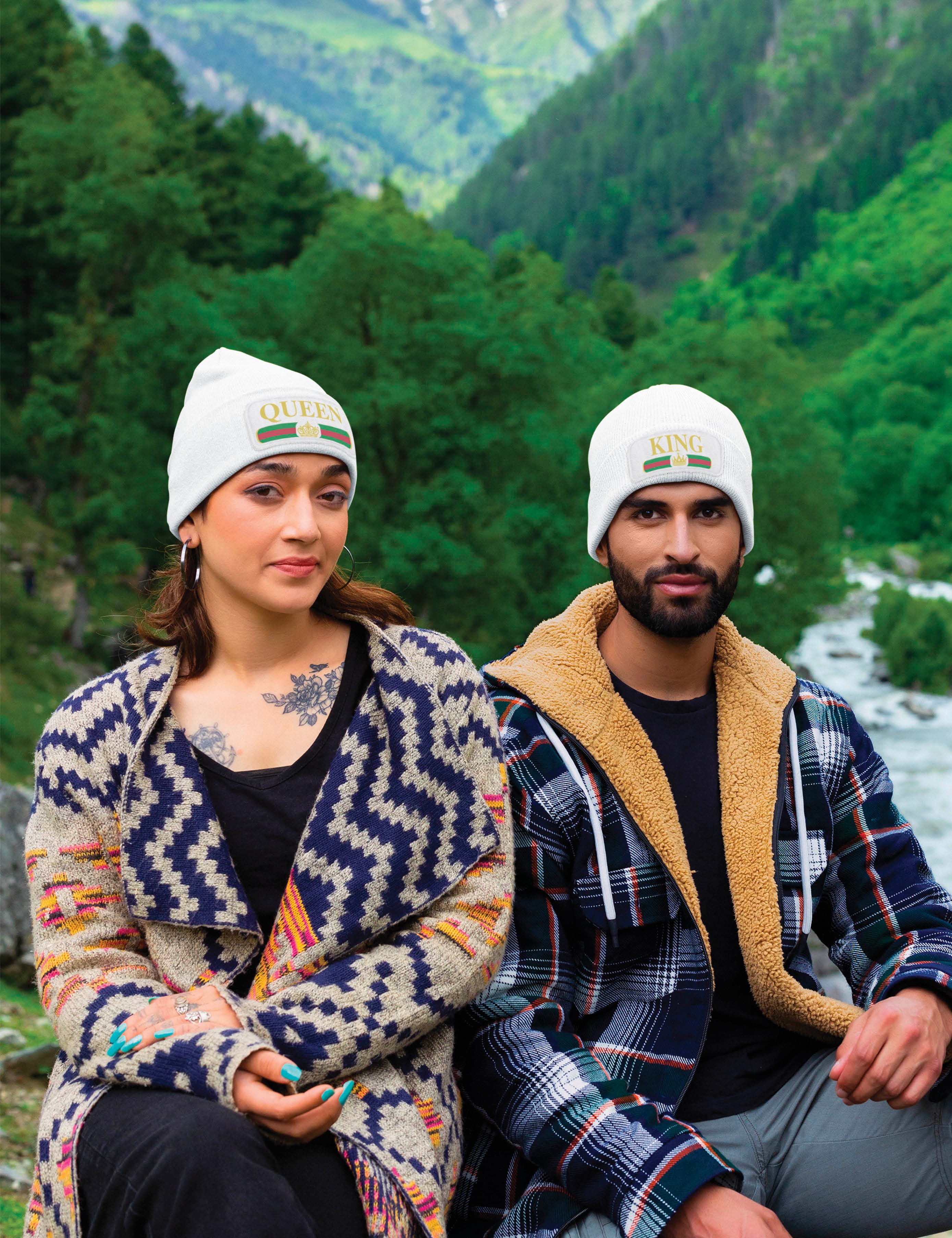 Youth Designz Beanie King und Queen unisex Beanie Mütze mit trendigem Motiv