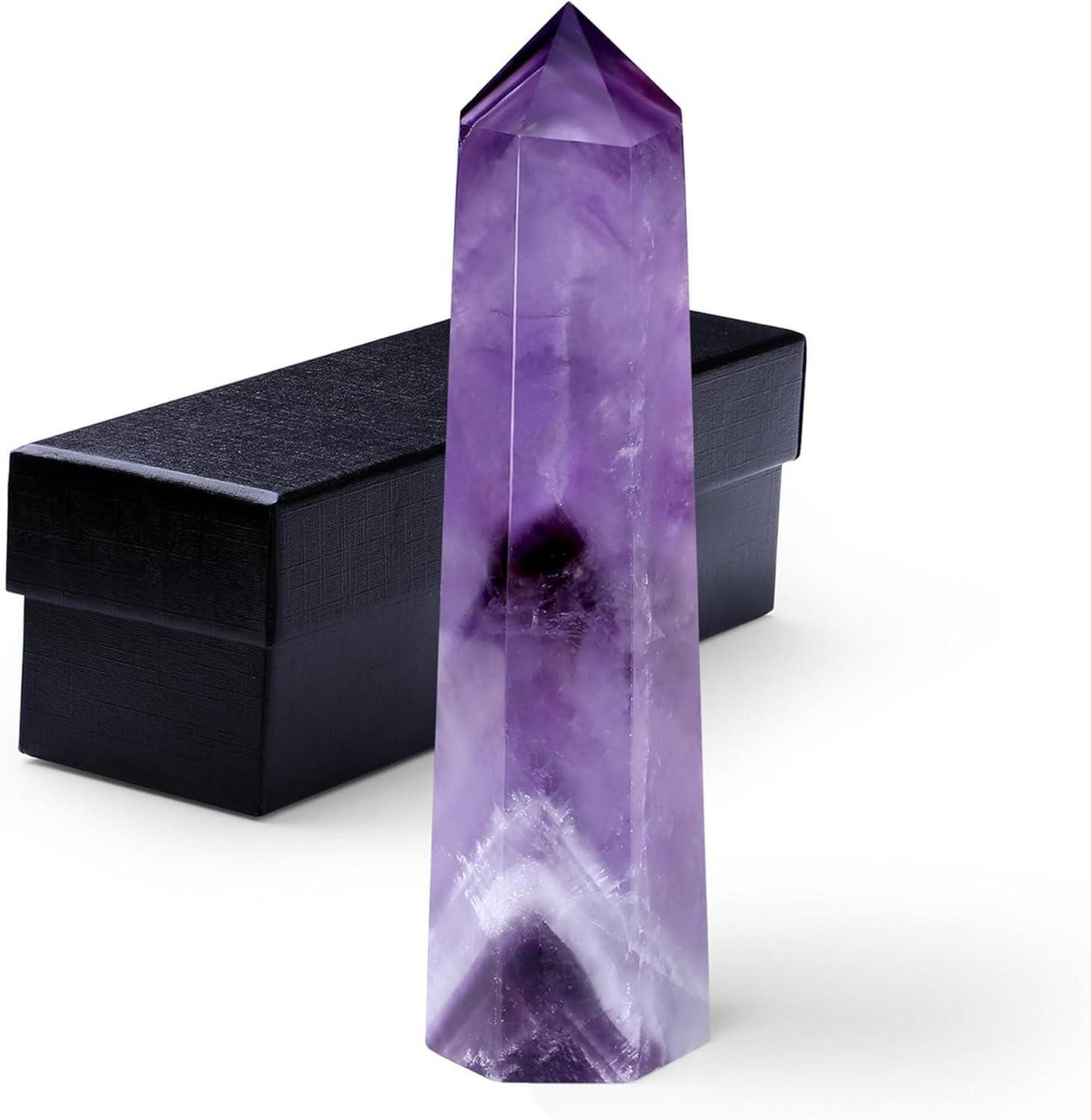 Edelstein Amethyst Kristall Turm 9-10cm Hexagonalpunkt Heilung Meditation